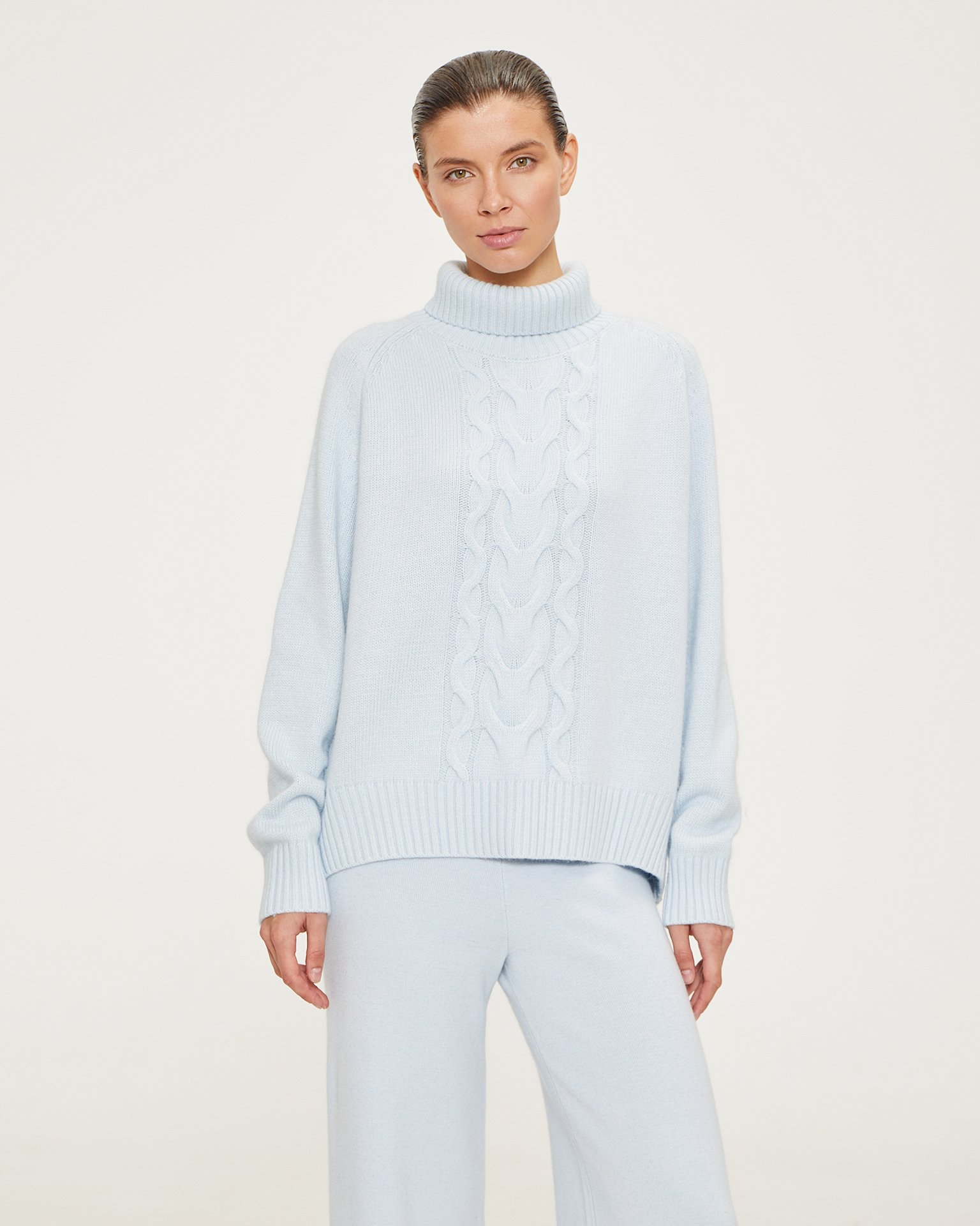 Flared Trouser Suit, Light Blue — photo 2