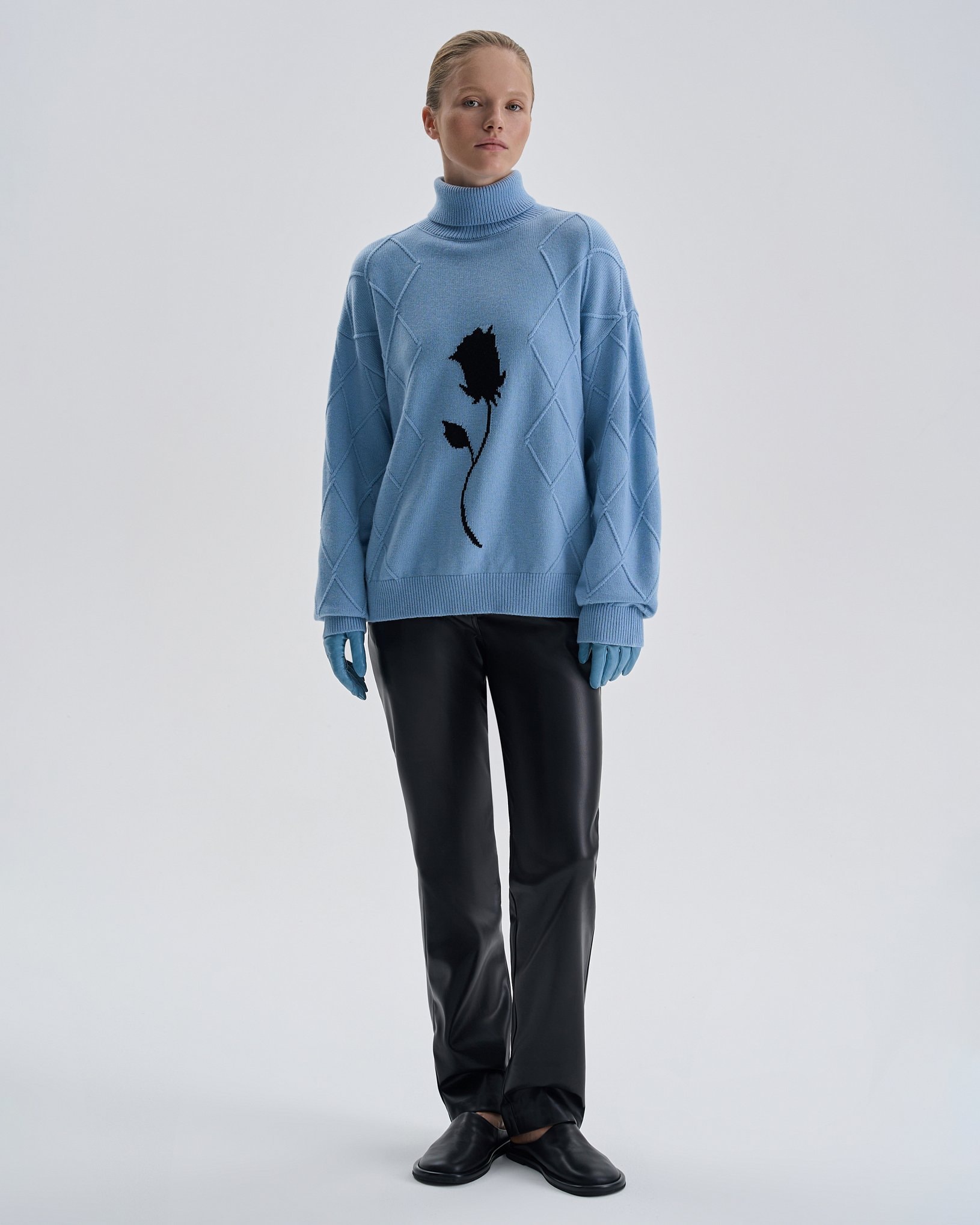 Sweater with a crew neck, Light Blue — photo 4