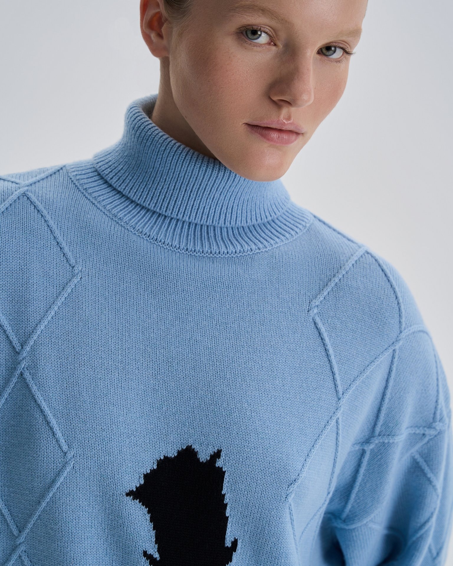 Sweater with a crew neck, Light Blue — photo 8