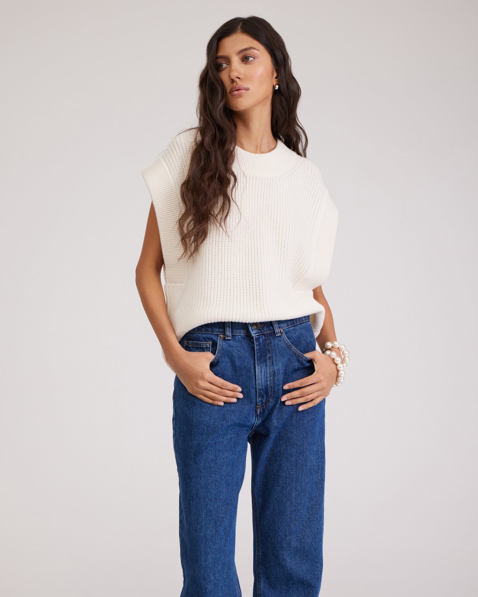 Straight blue jeans, Blue — photo 4