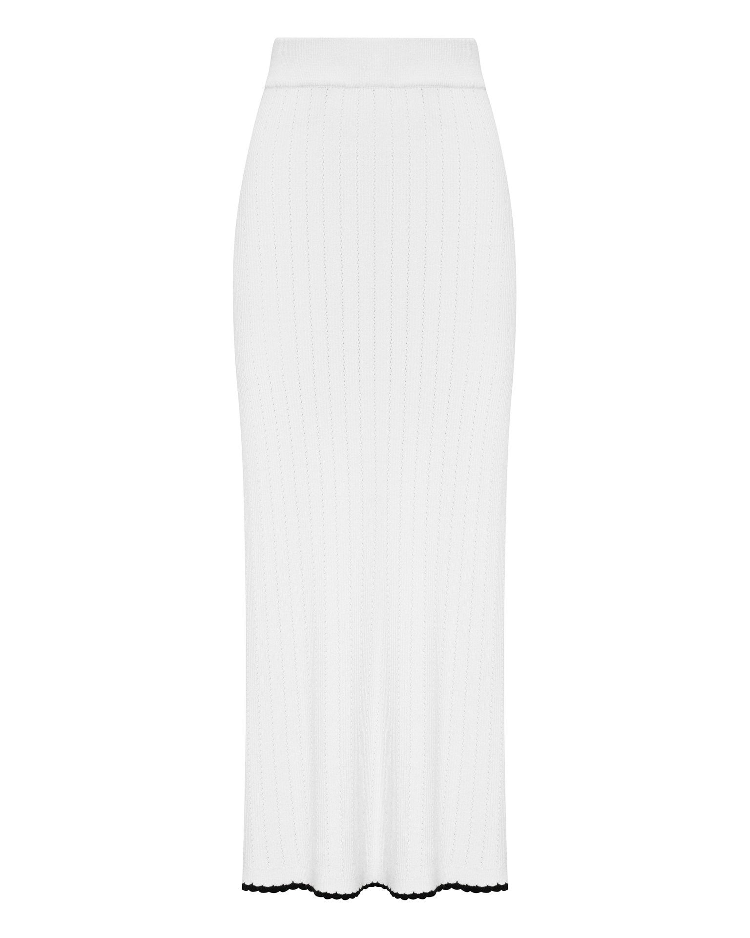 Midi skirt with piping, White — photo 6