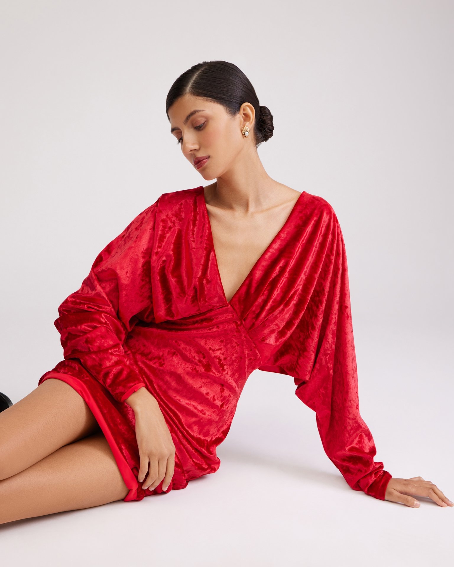 Red Velvet Dress, Red — photo 7