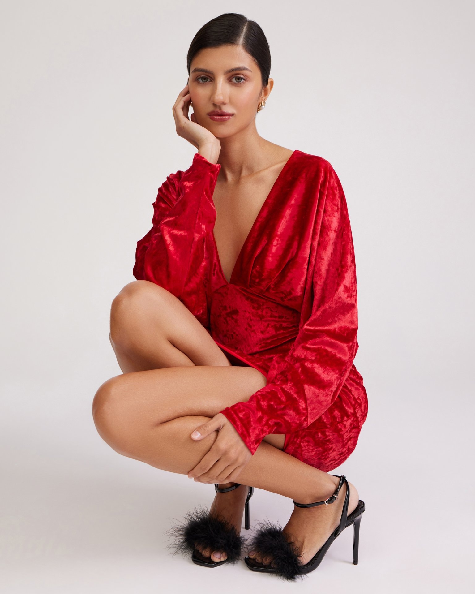 Red Velvet Dress, Red — photo 4