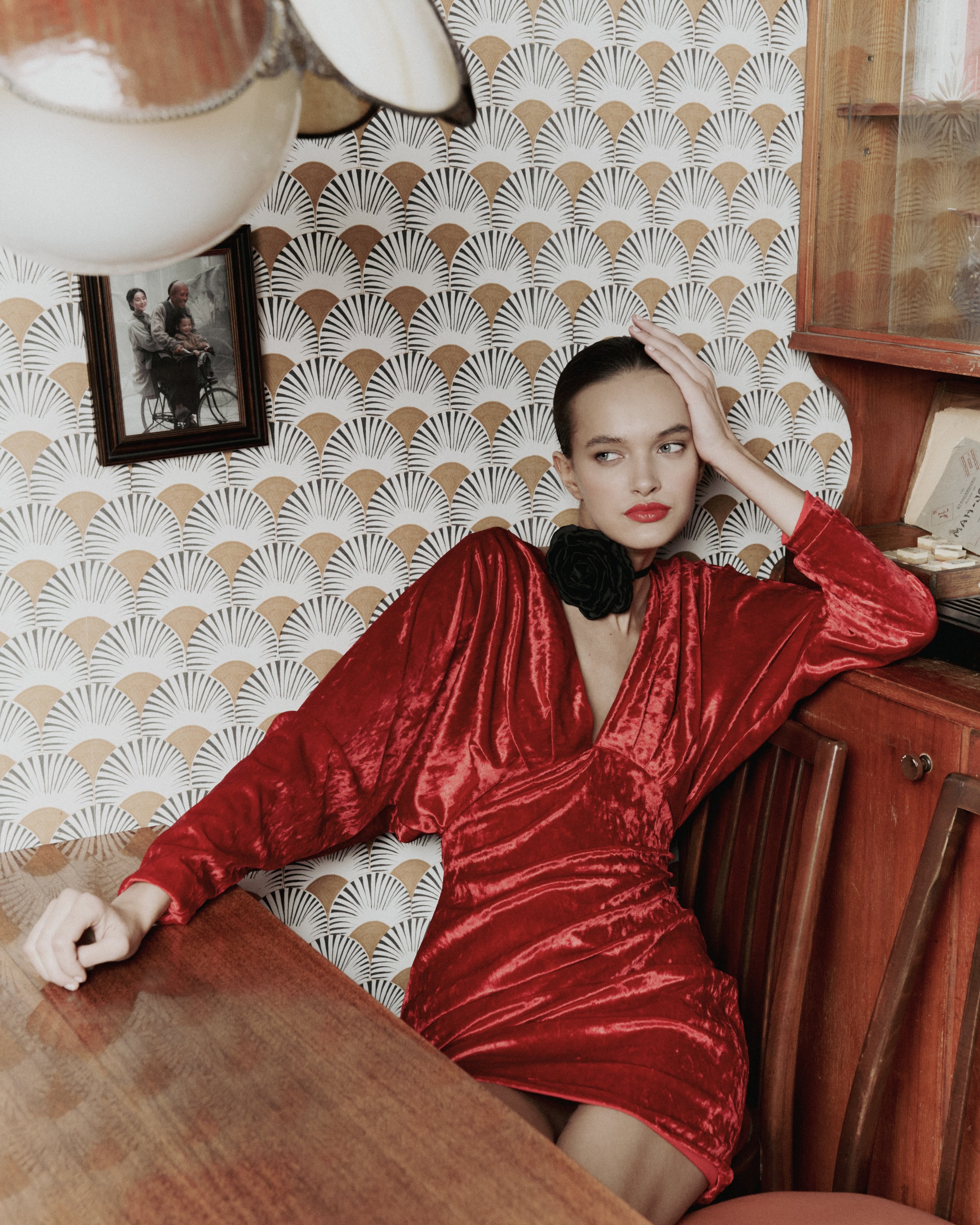 Red Velvet Dress, Red — photo 9