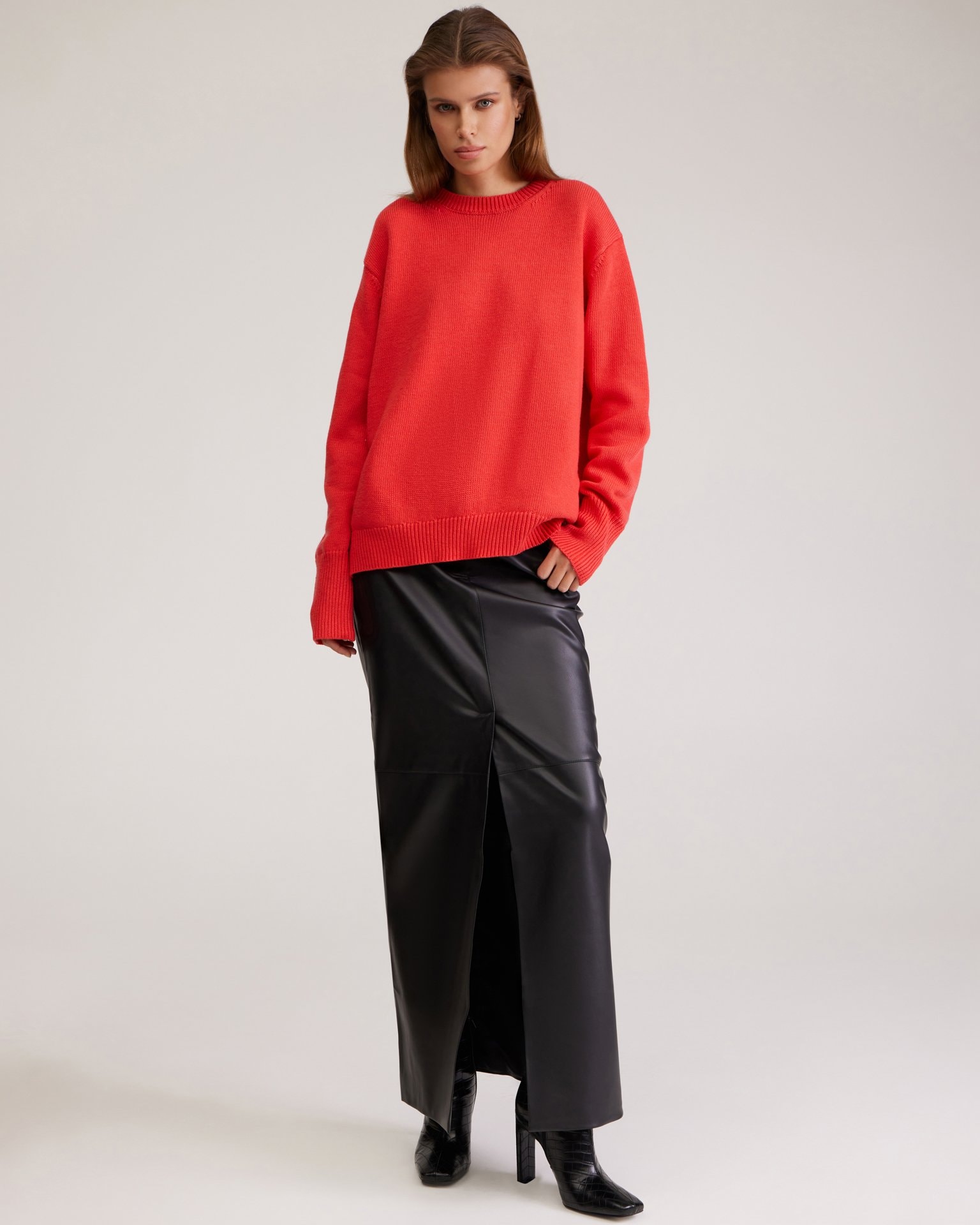 Oversize red jumper, Red — photo 3