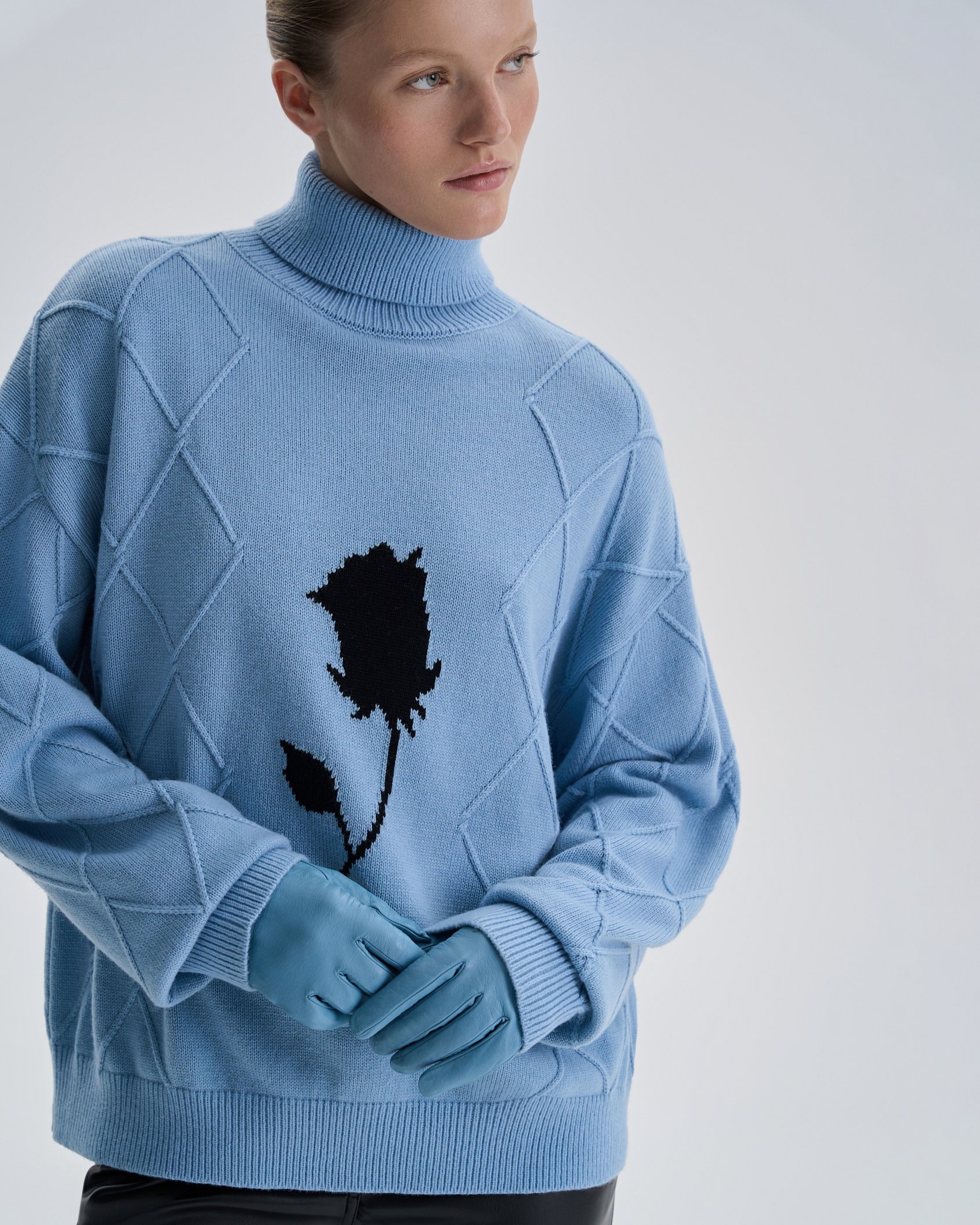 Sweater with a crew neck, Light Blue — photo 2