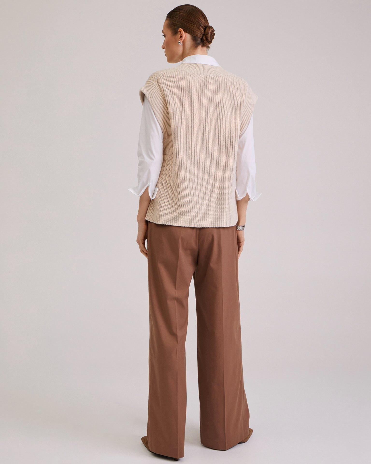 Knitted waistcoat, Beige — photo 3