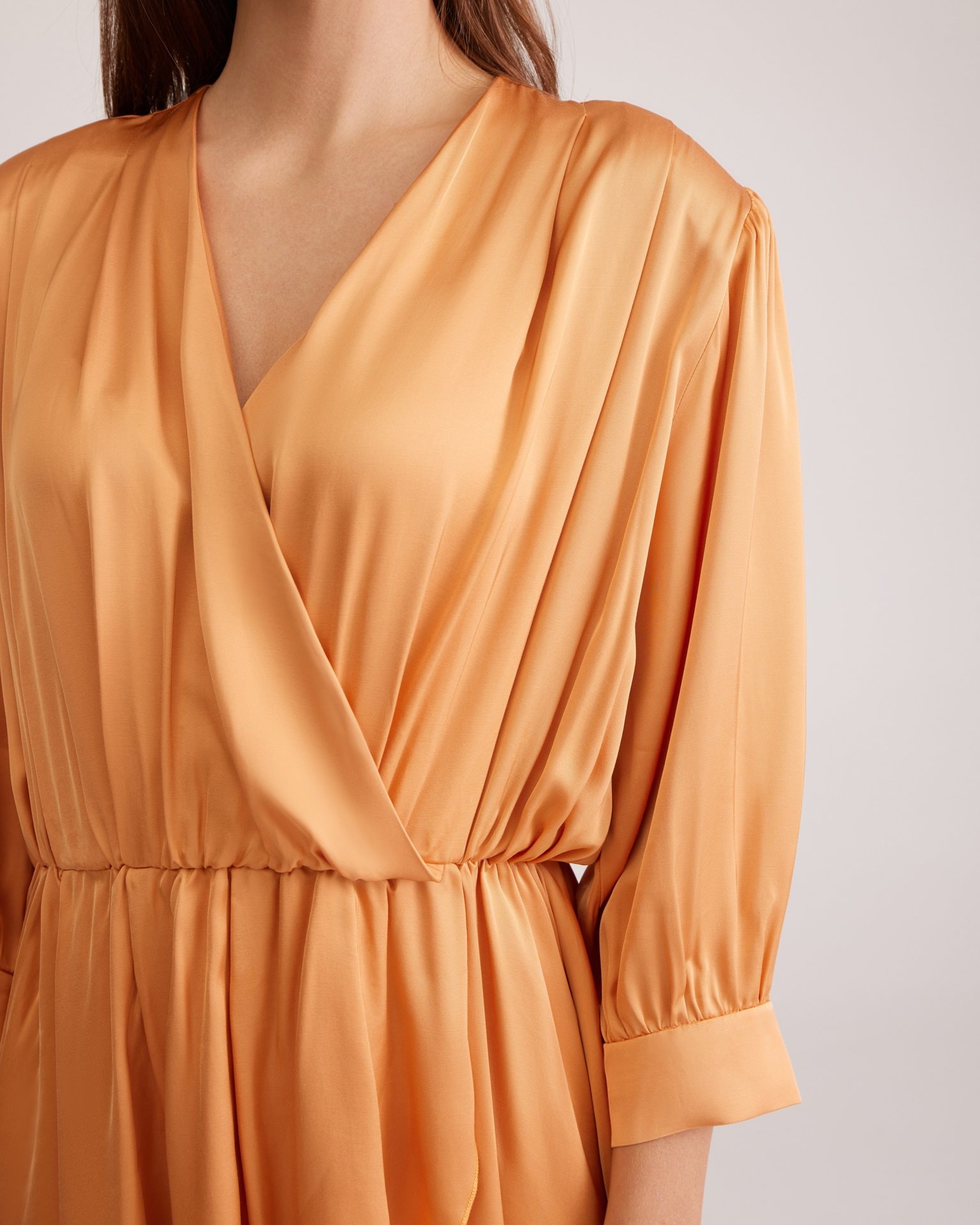 V-neck dress, Orange — photo 7
