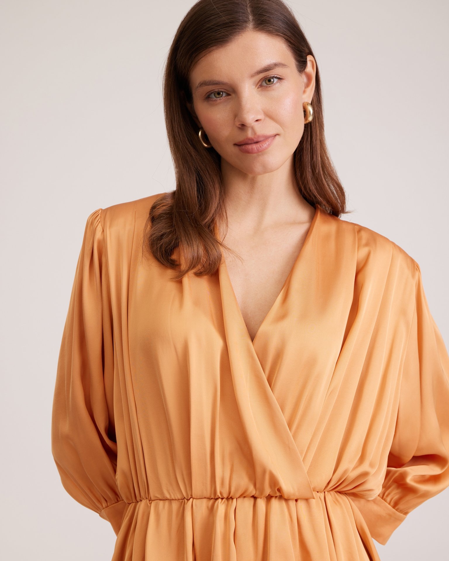 V-neck dress, Orange — photo 6