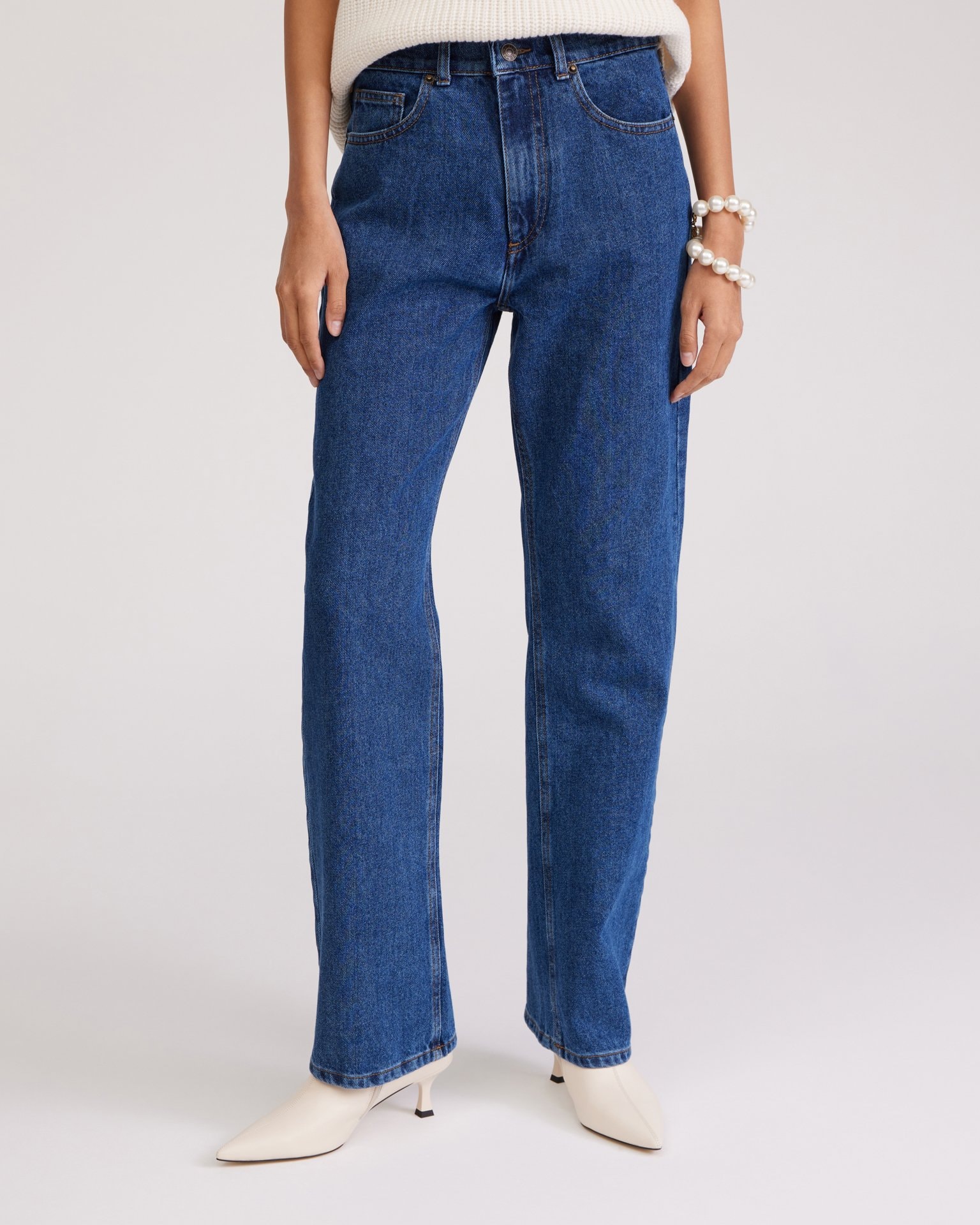Straight blue jeans, Blue — photo 6
