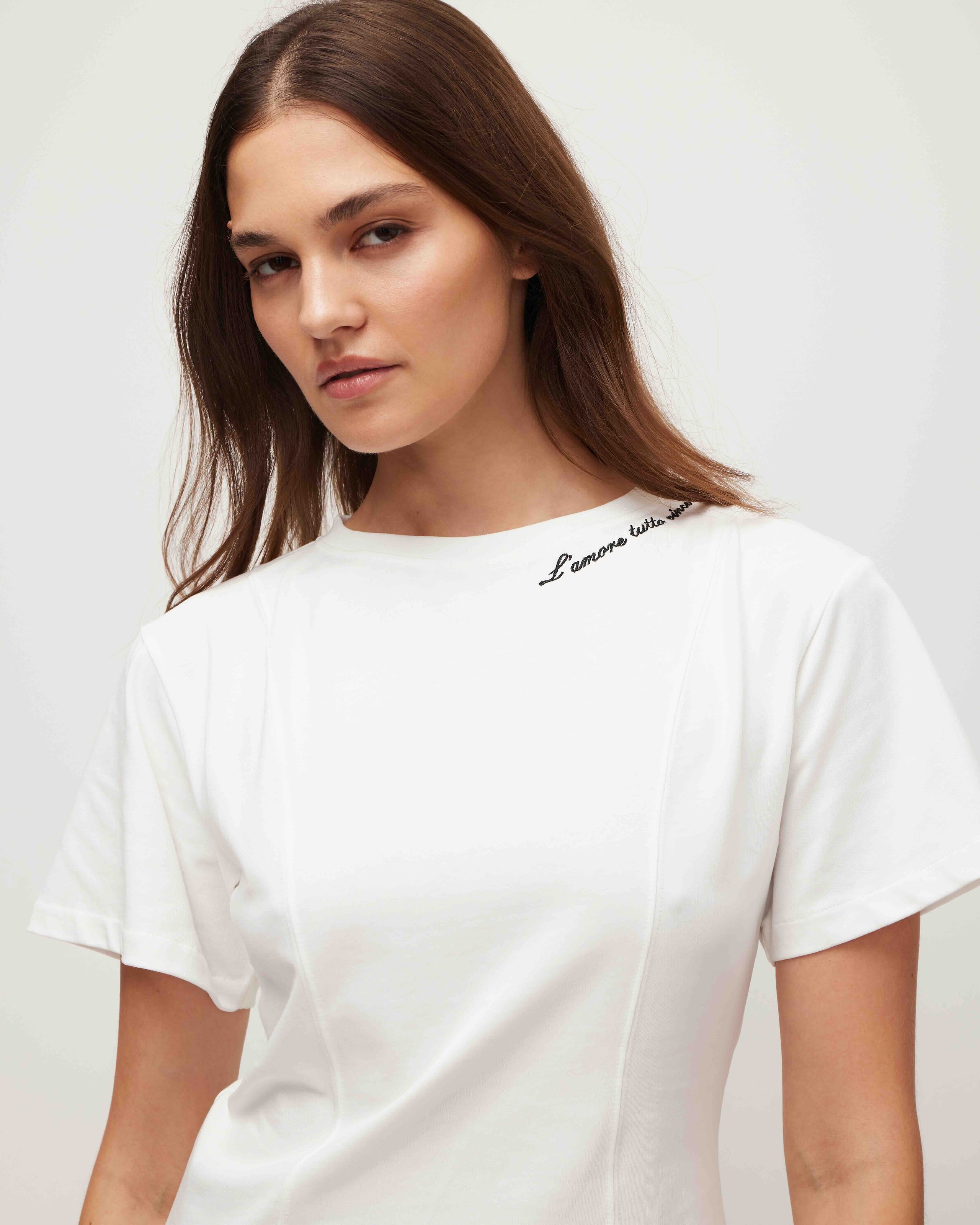 Fitted T-shirt, White — photo 4