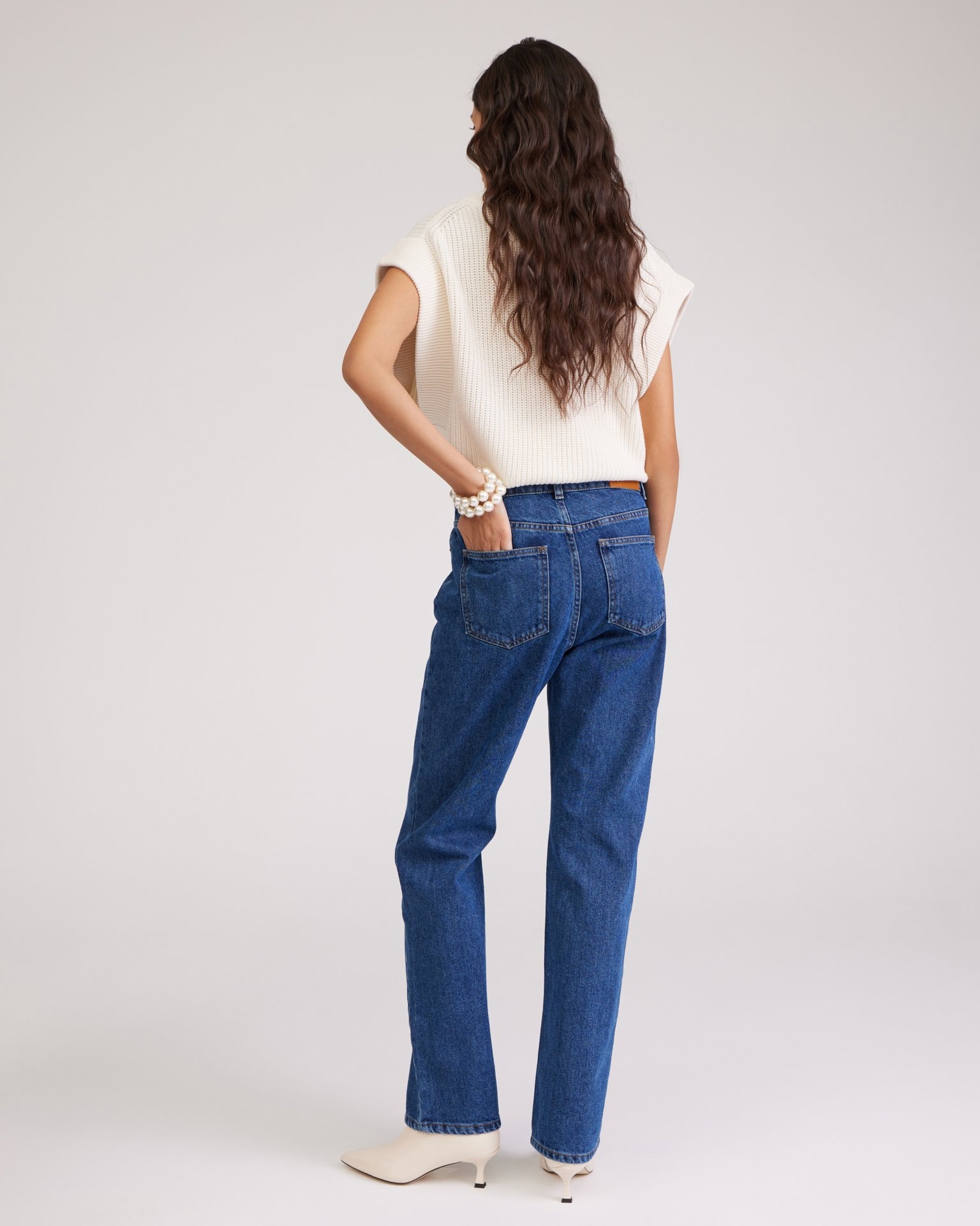 Straight blue jeans, Blue — photo 3
