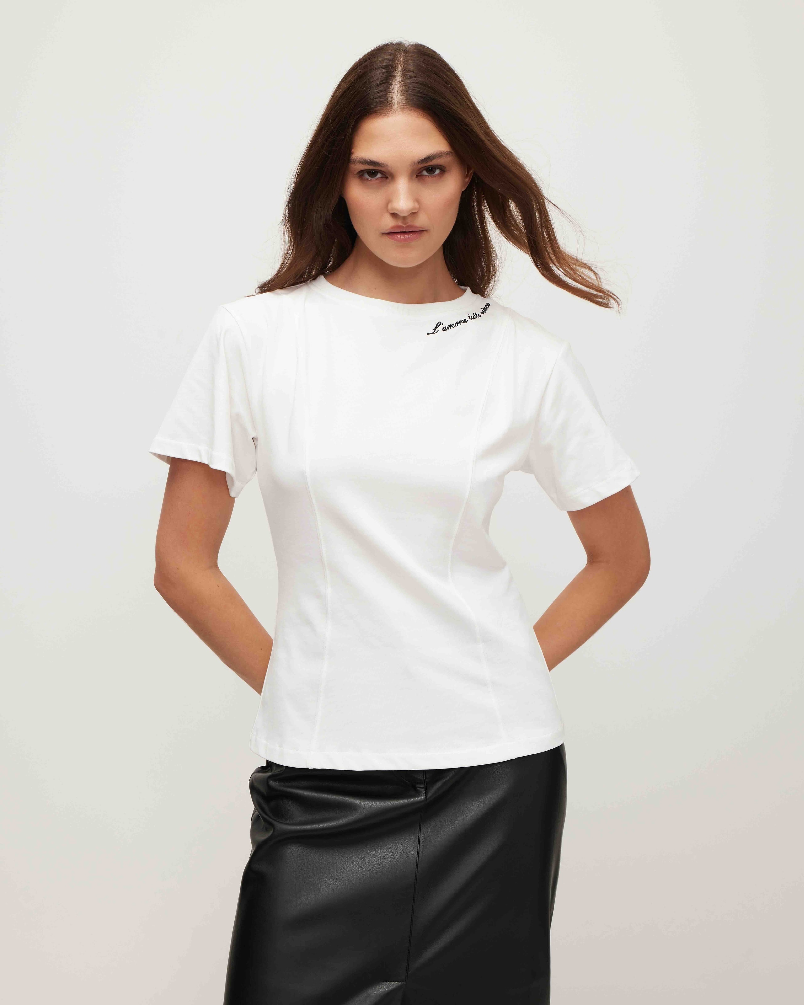Fitted T-shirt, White