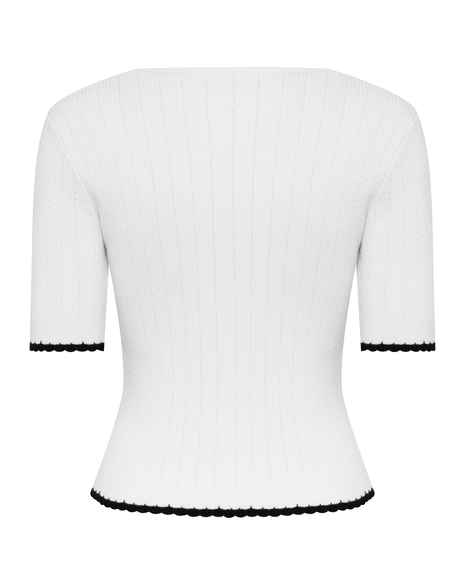 White Top with Contrast Trim, White — photo 7