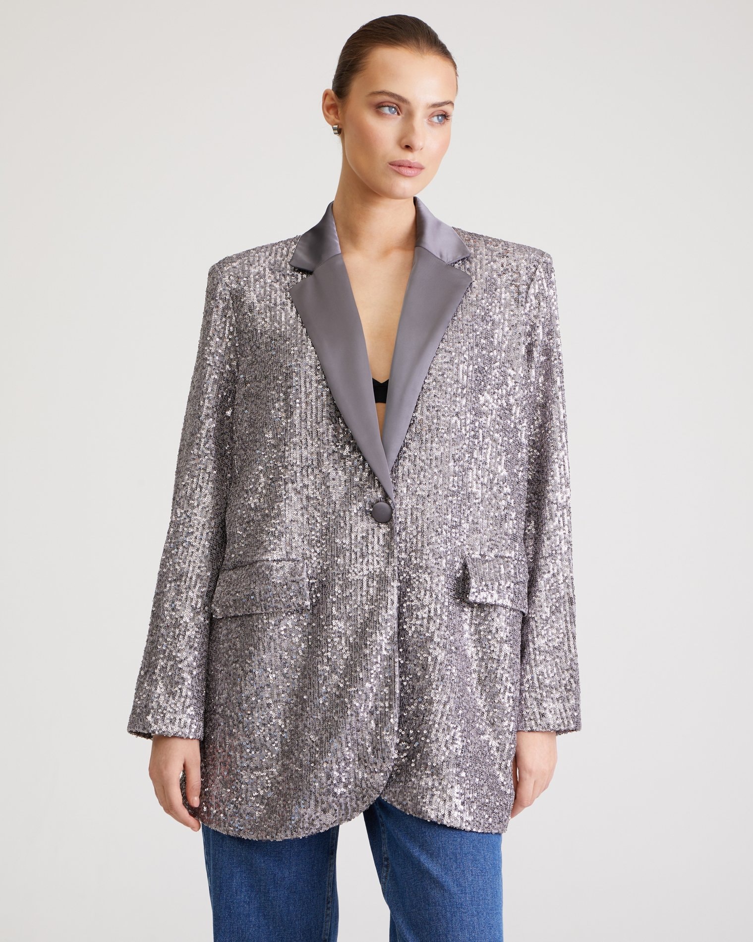 Jacket with sequins, Black — photo 5