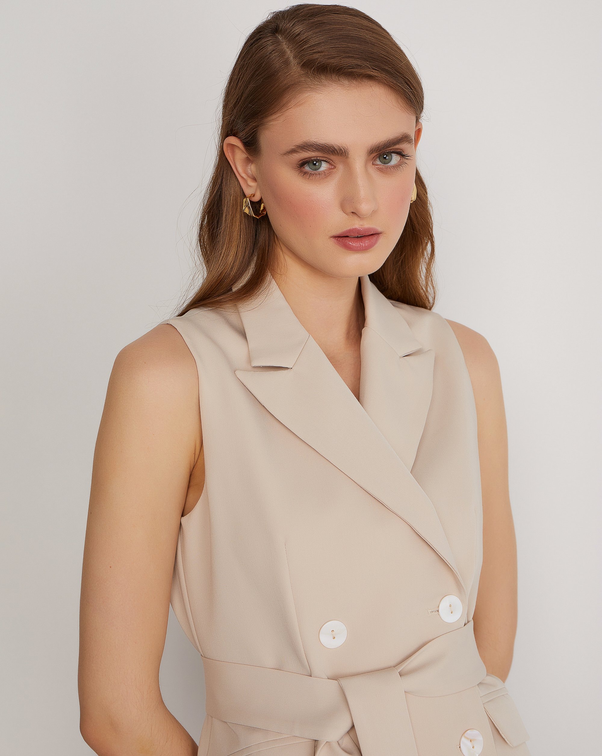 Beige mini dress, Beige — photo 4