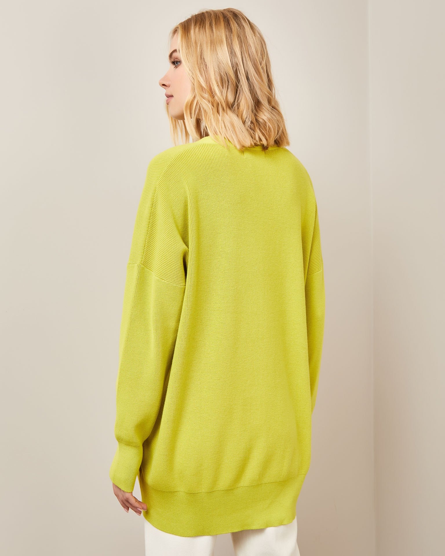 A longline cardigan, Lime — photo 3