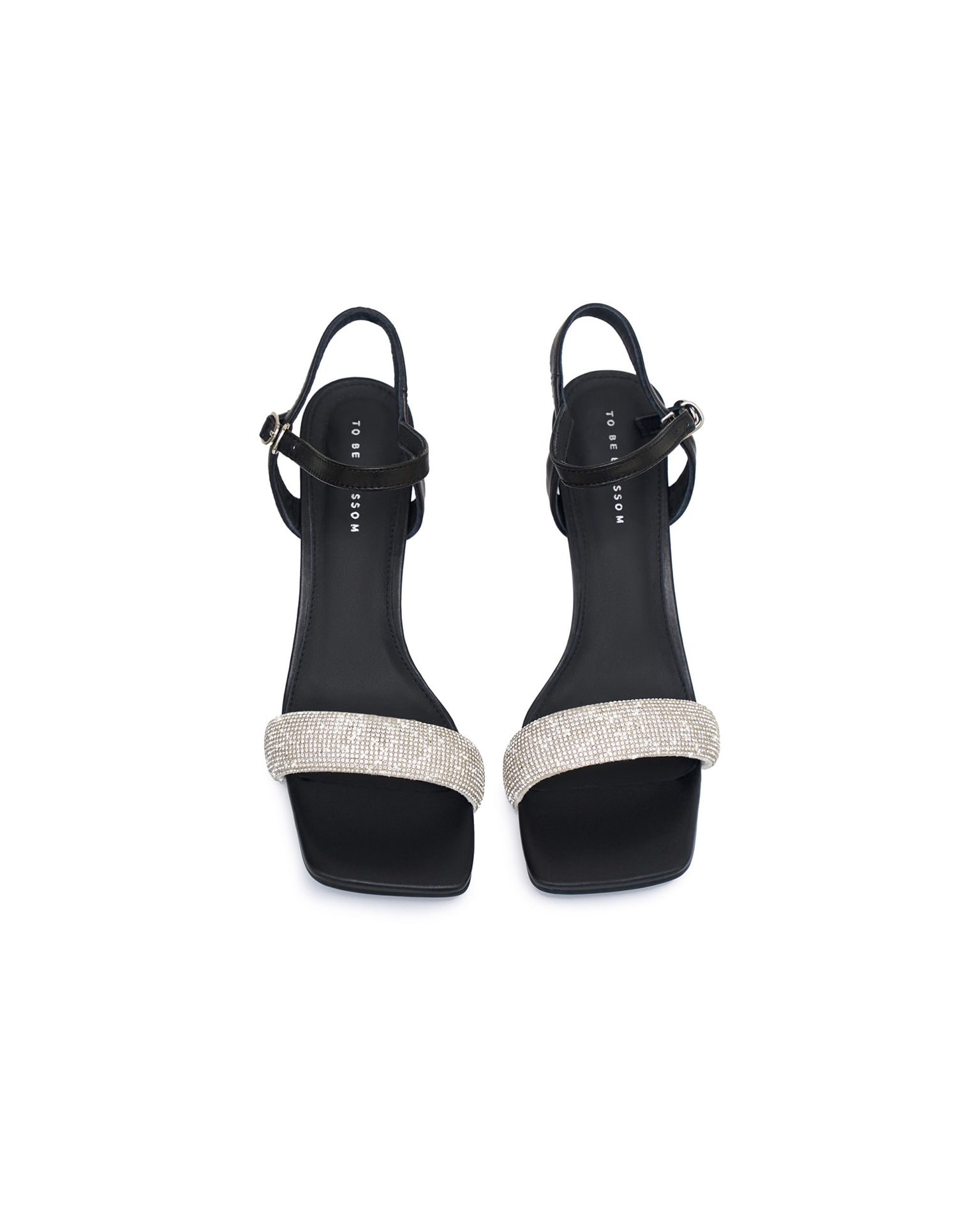 Sandals with crystals, Black — photo 7