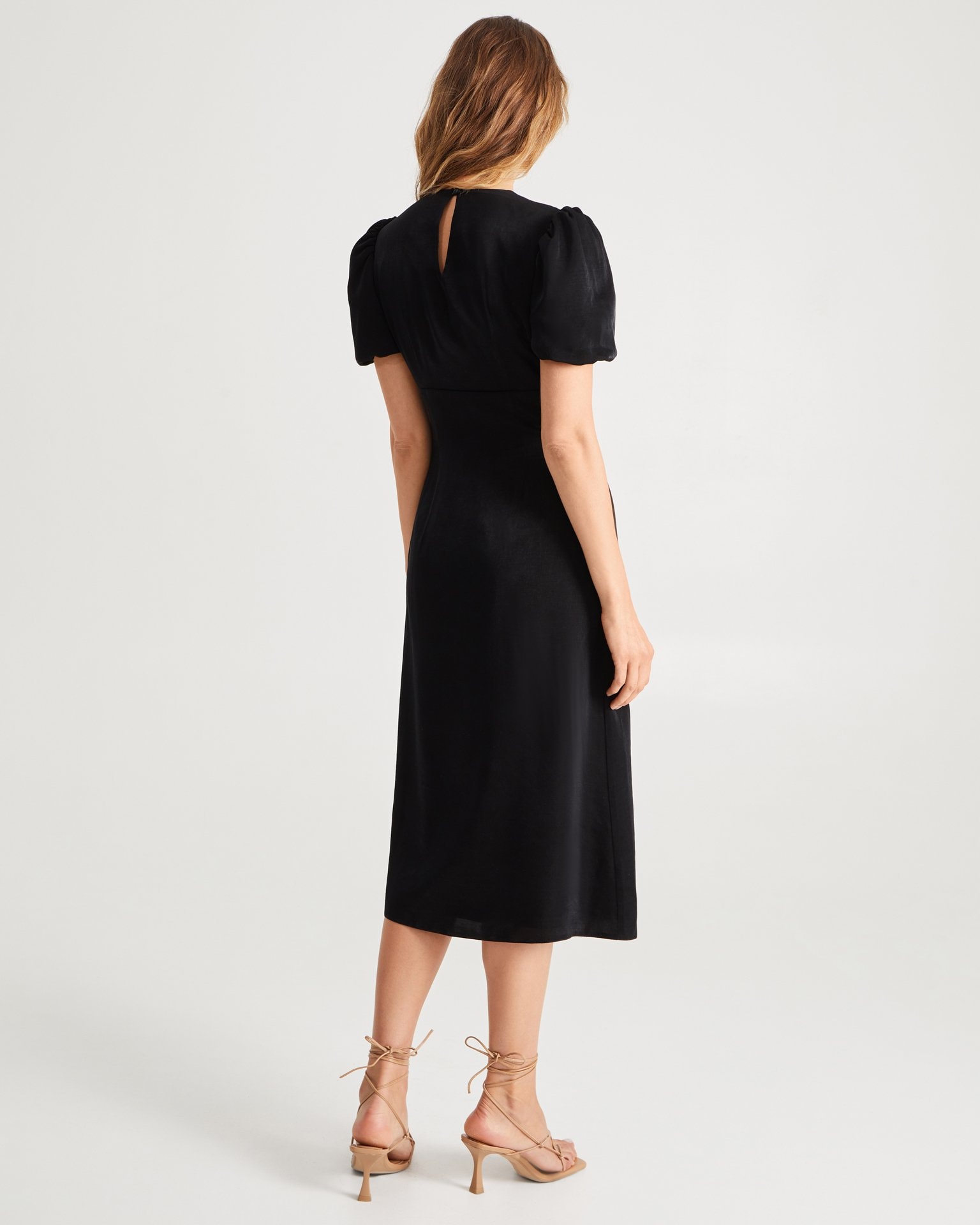 Black fitted dress, Black — photo 3