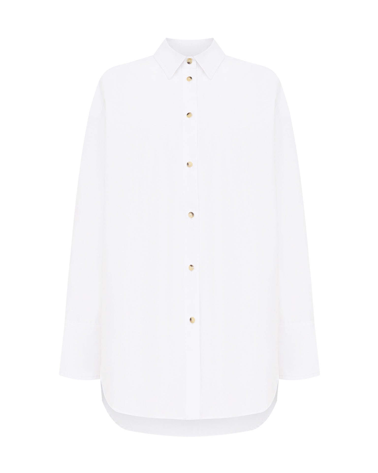A straight-cut white shirt, White — photo 10