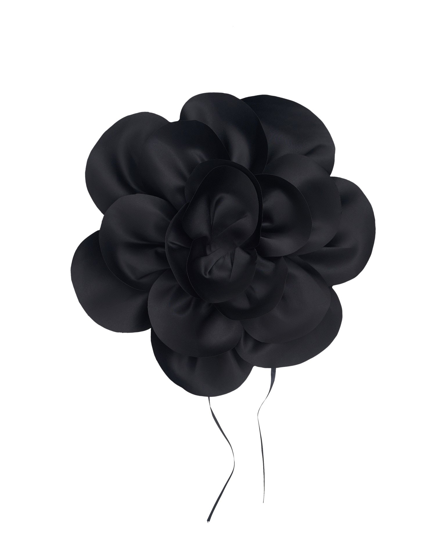 Voluminous floral accessory, Black