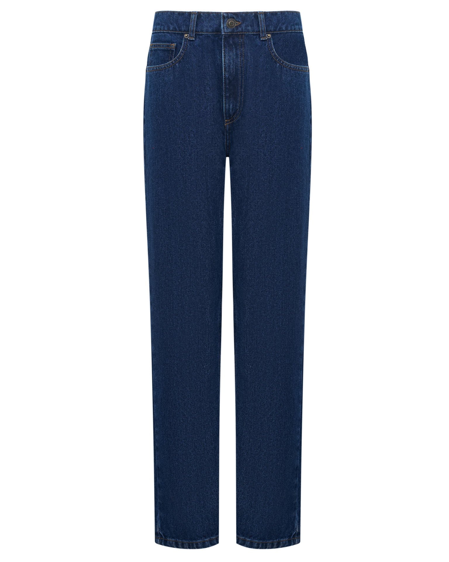 Dark blue straight-leg jeans, Blue — photo 9