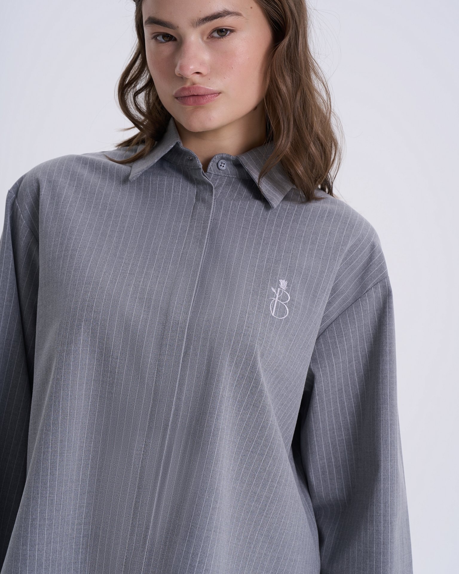 Grey striped shirt, Grey — photo 2