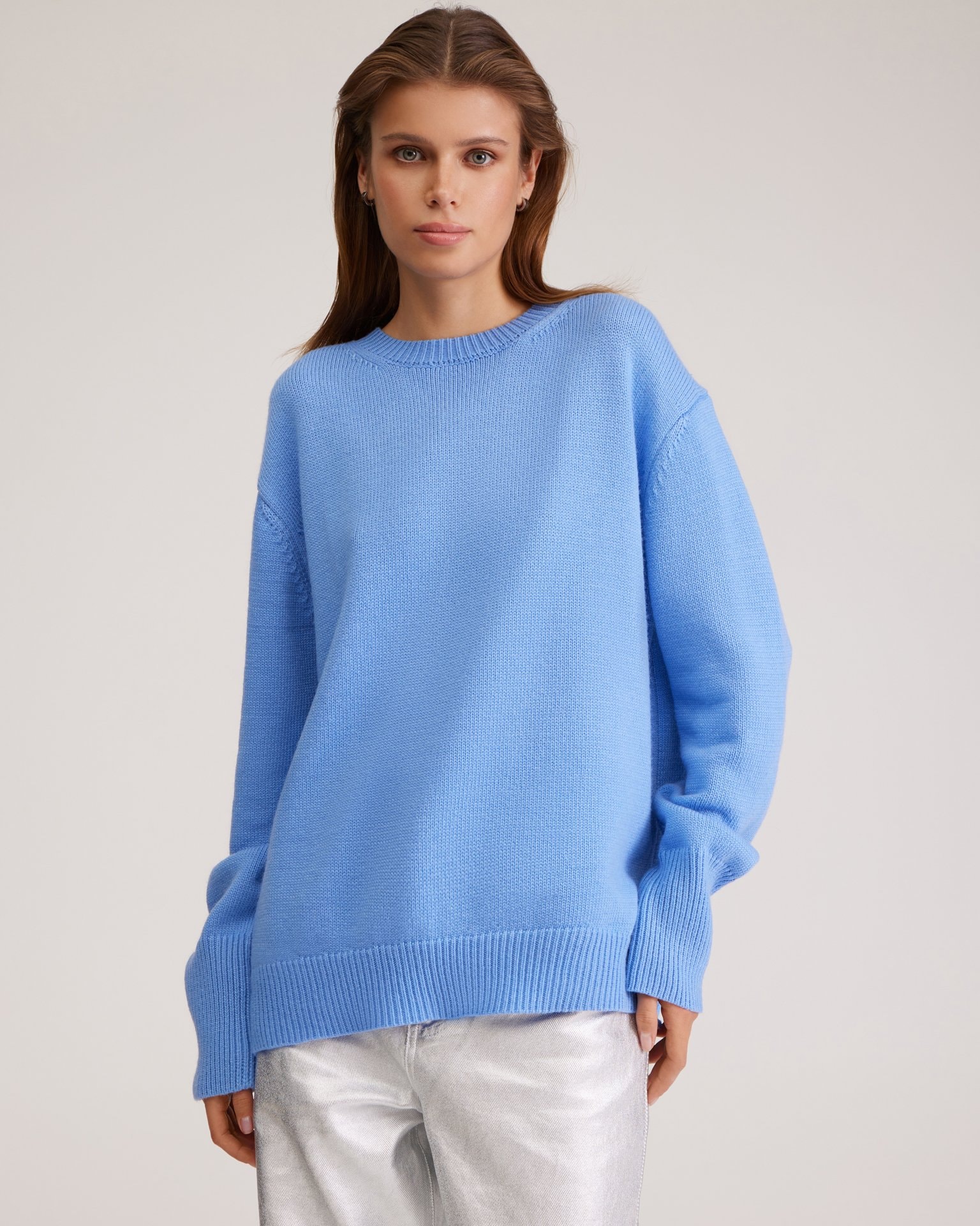 Oversize jumper in blue, Sky Blue — photo 6