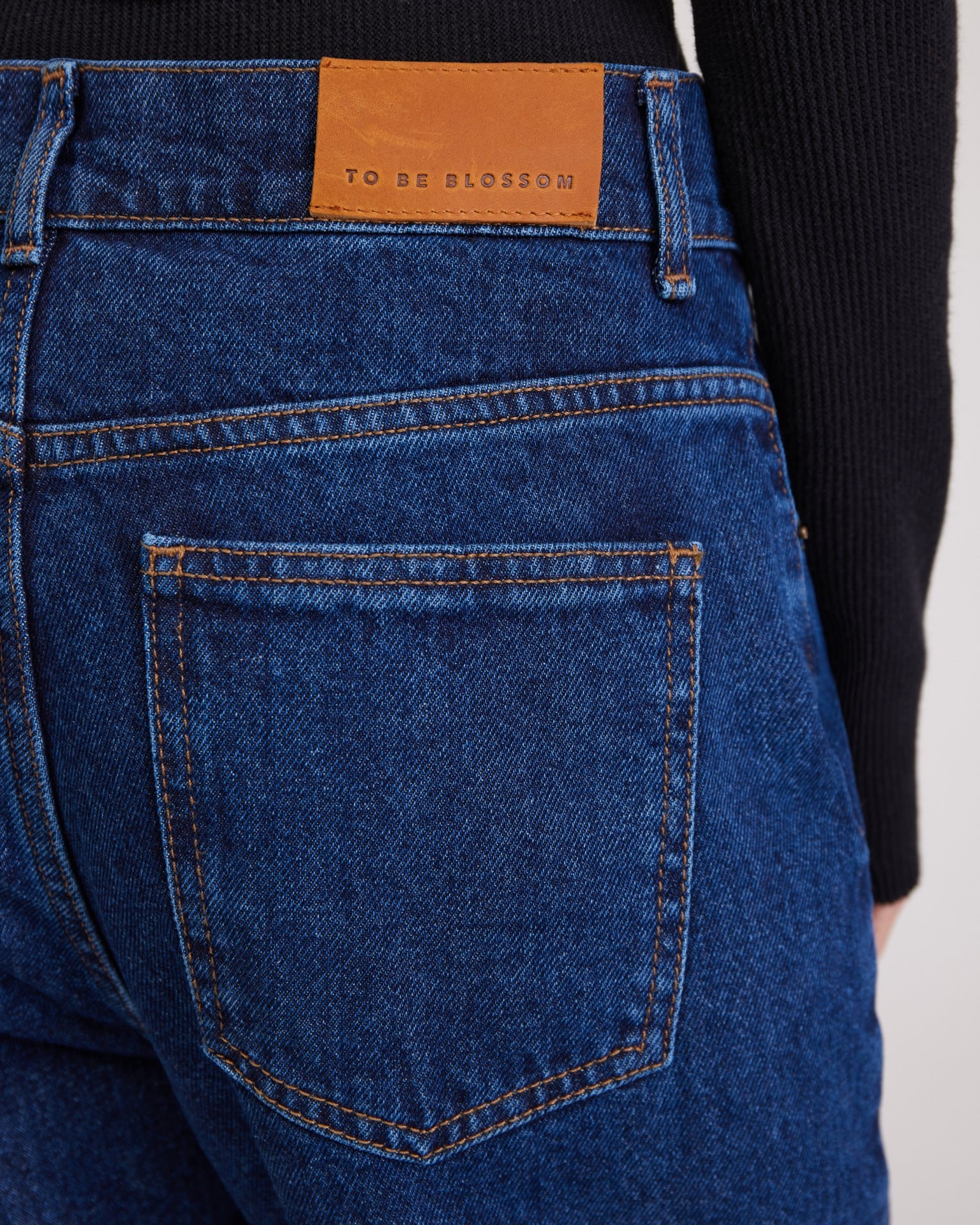 Dark blue straight-leg jeans, Blue — photo 8