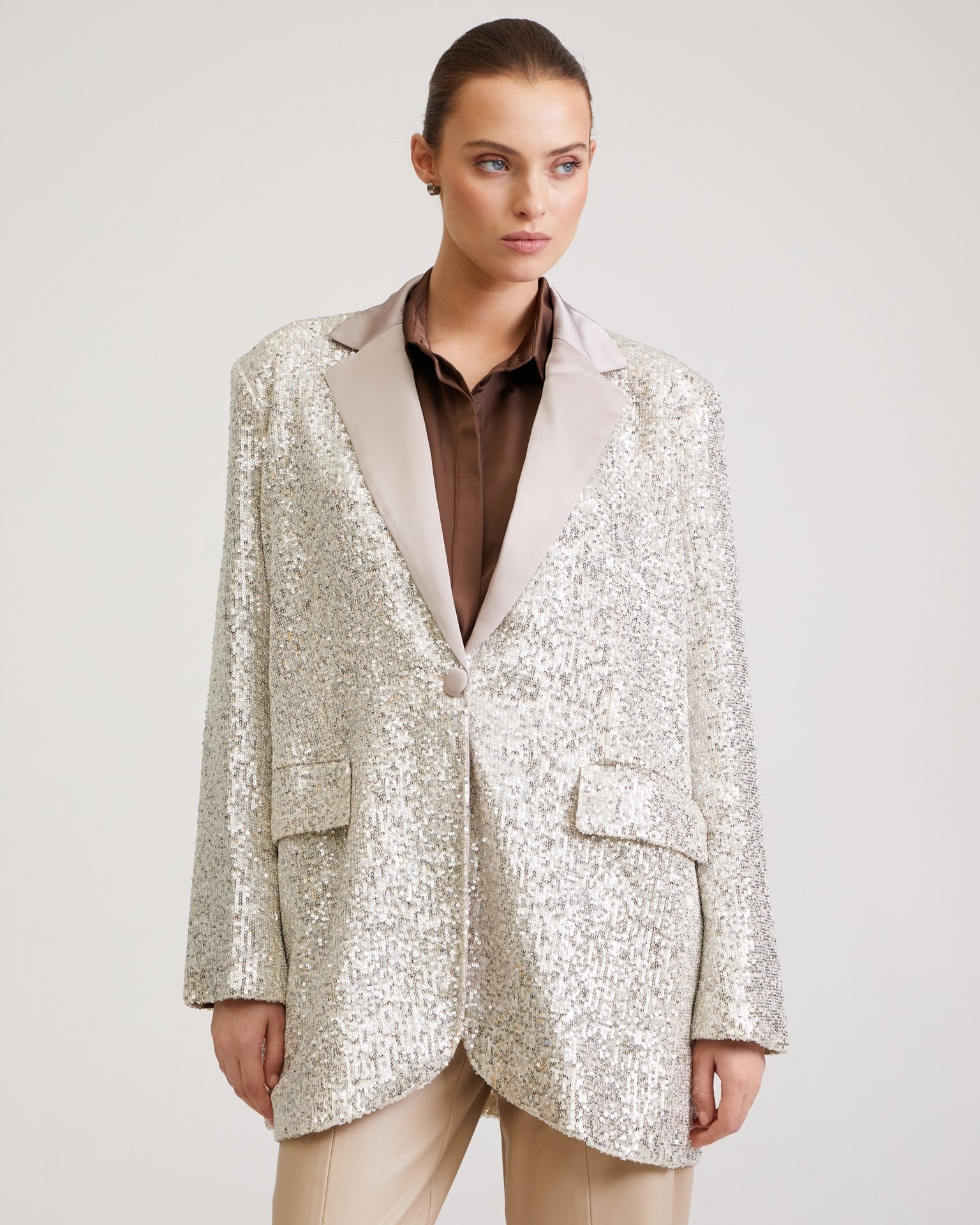 Relaxed-fit blazer, Nude — photo 4