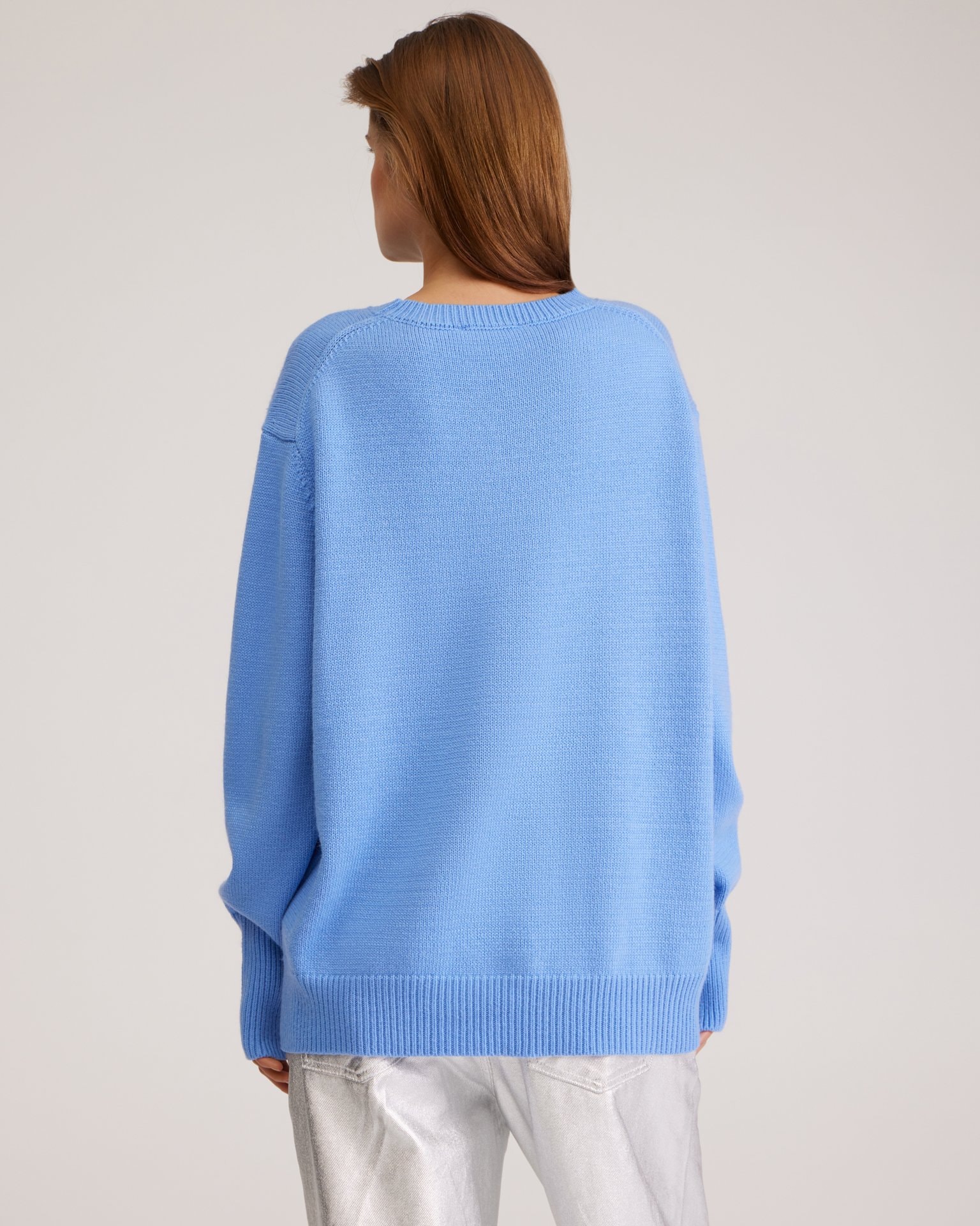 Oversize jumper in blue, Sky Blue — photo 7