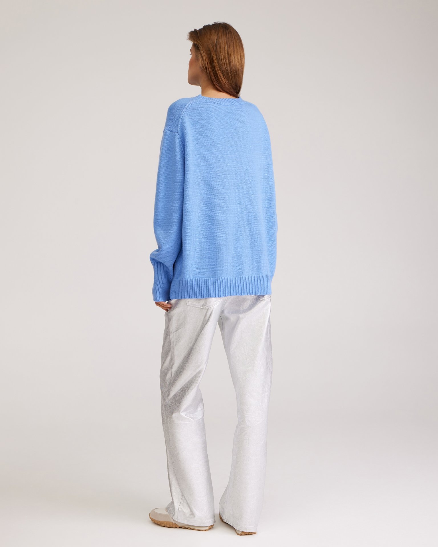 Oversize jumper in blue, Sky Blue — photo 5