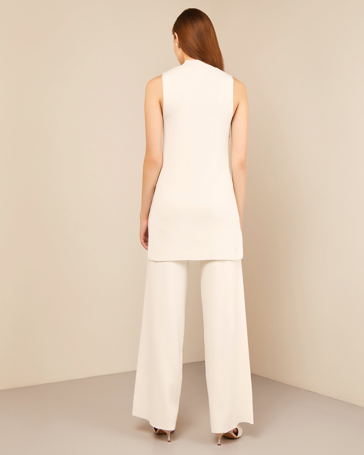 Trouser suit with elongated jumper, Milk — photo 4