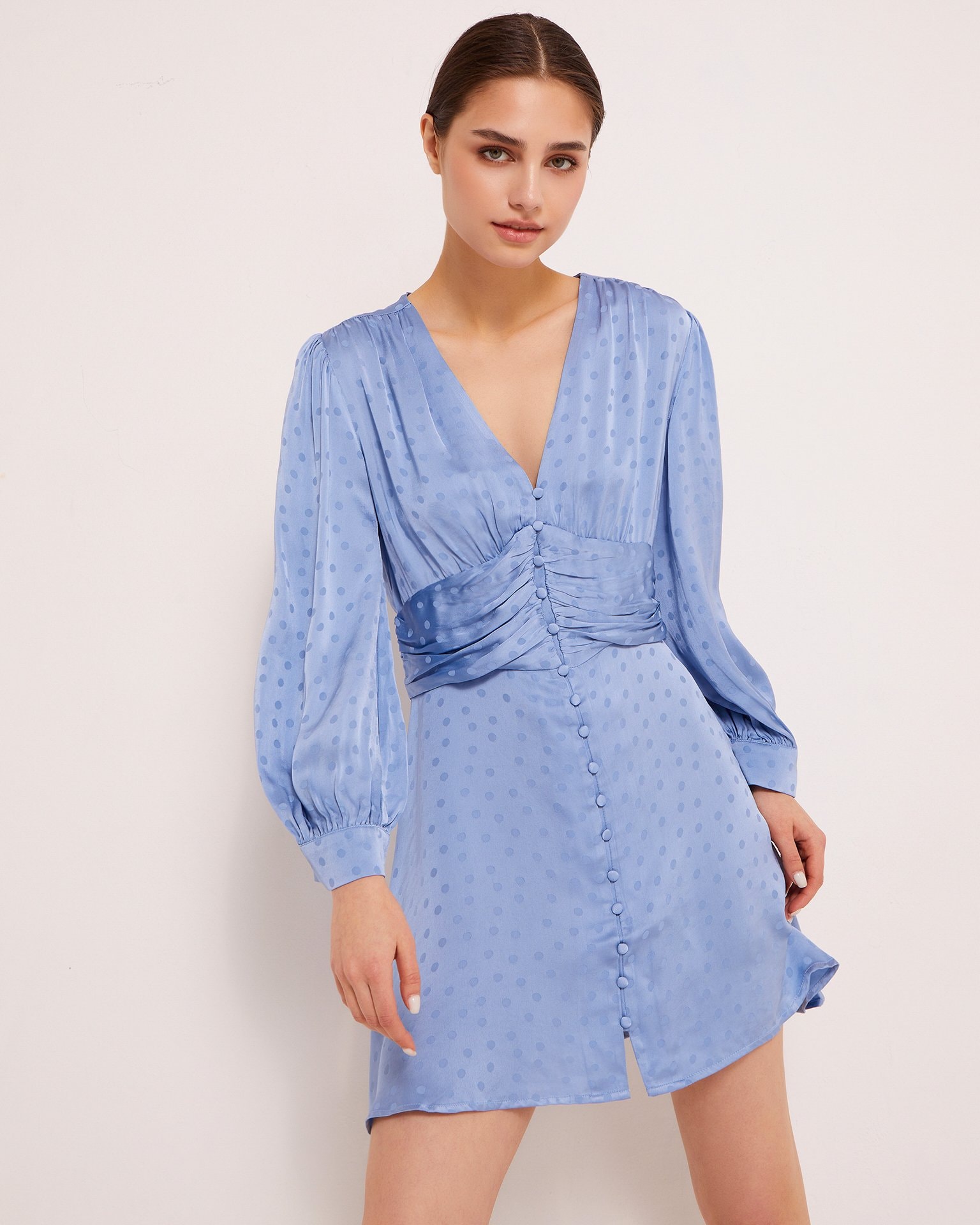 Blue viscose dress, Blue — photo 2