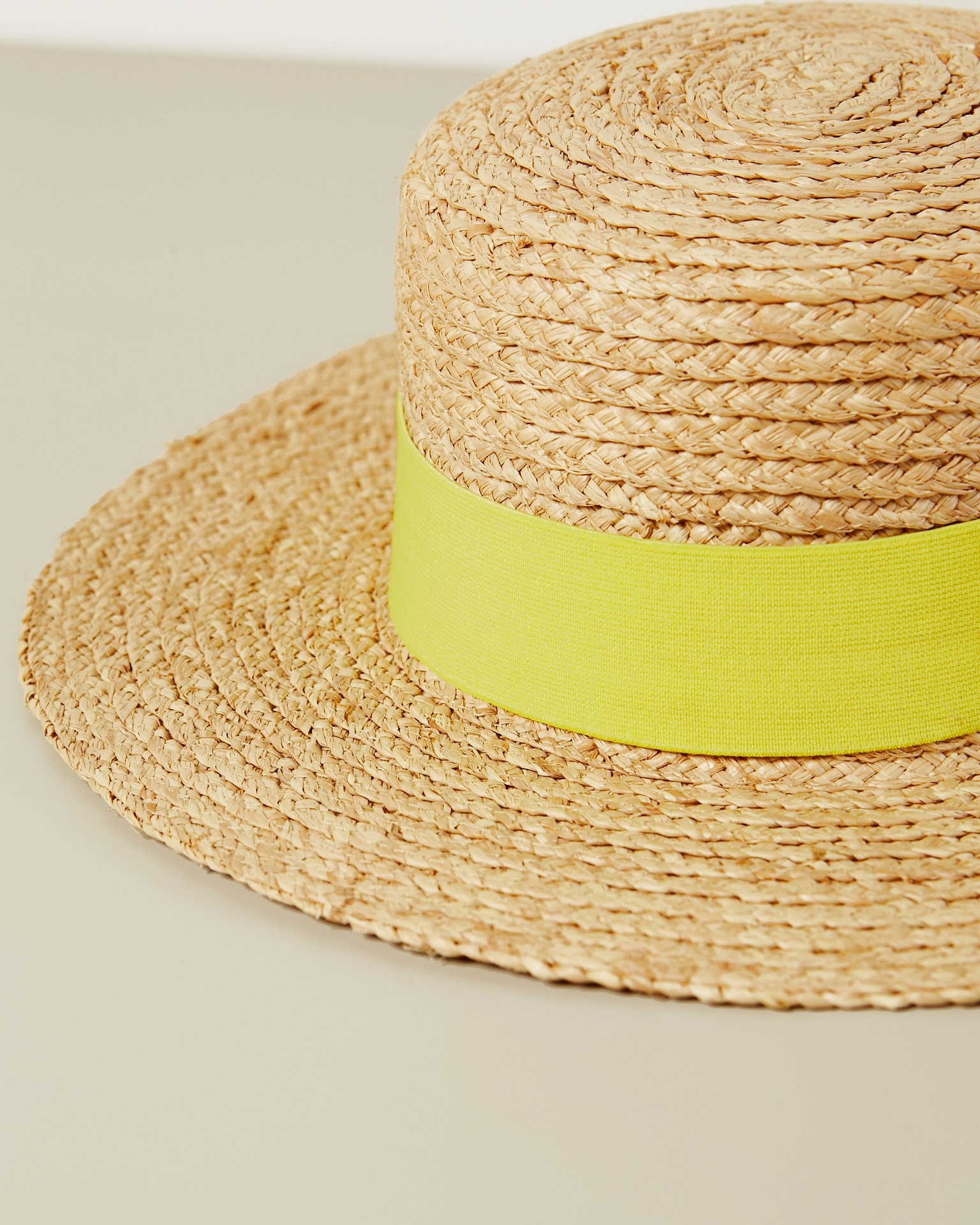 Straw boater hat, Yellow — photo 2
