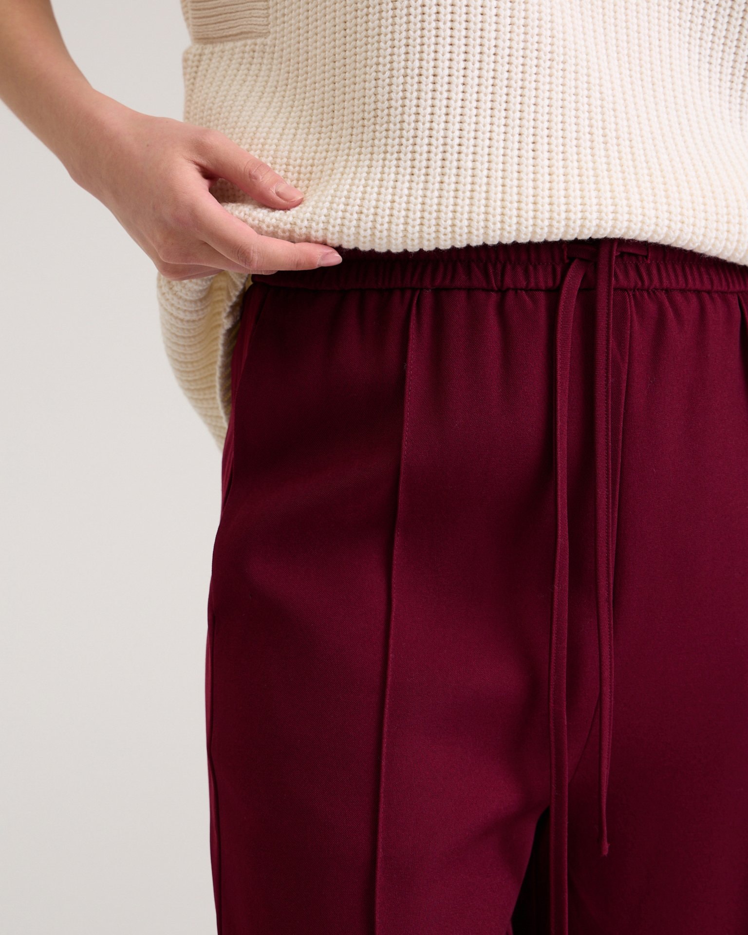 Trousers with textured creases, Red — photo 7