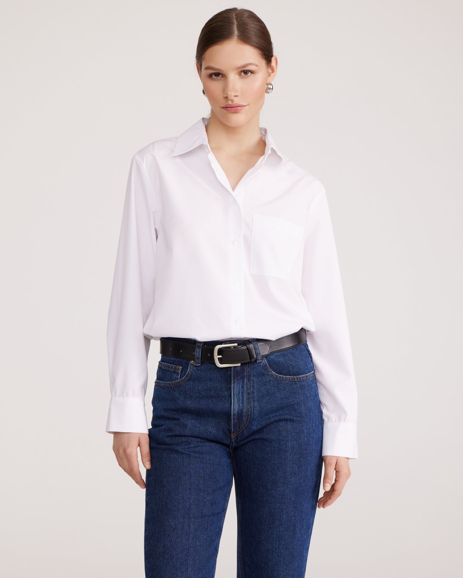 A basic white shirt, White — photo 3