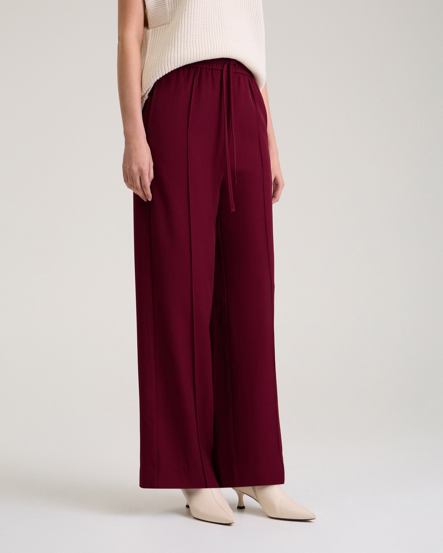 Trousers with textured creases, Red — photo 6