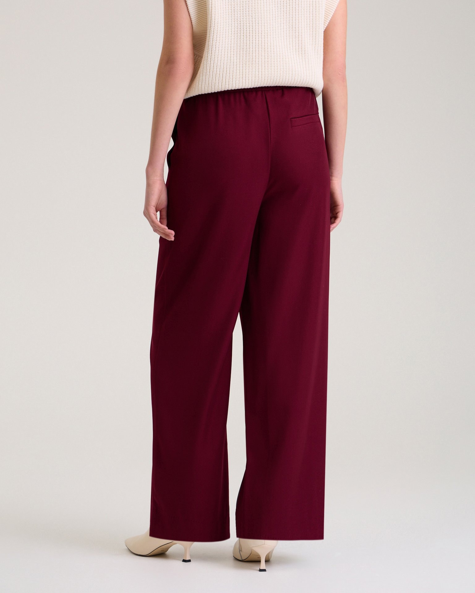 Trousers with textured creases, Red — photo 3