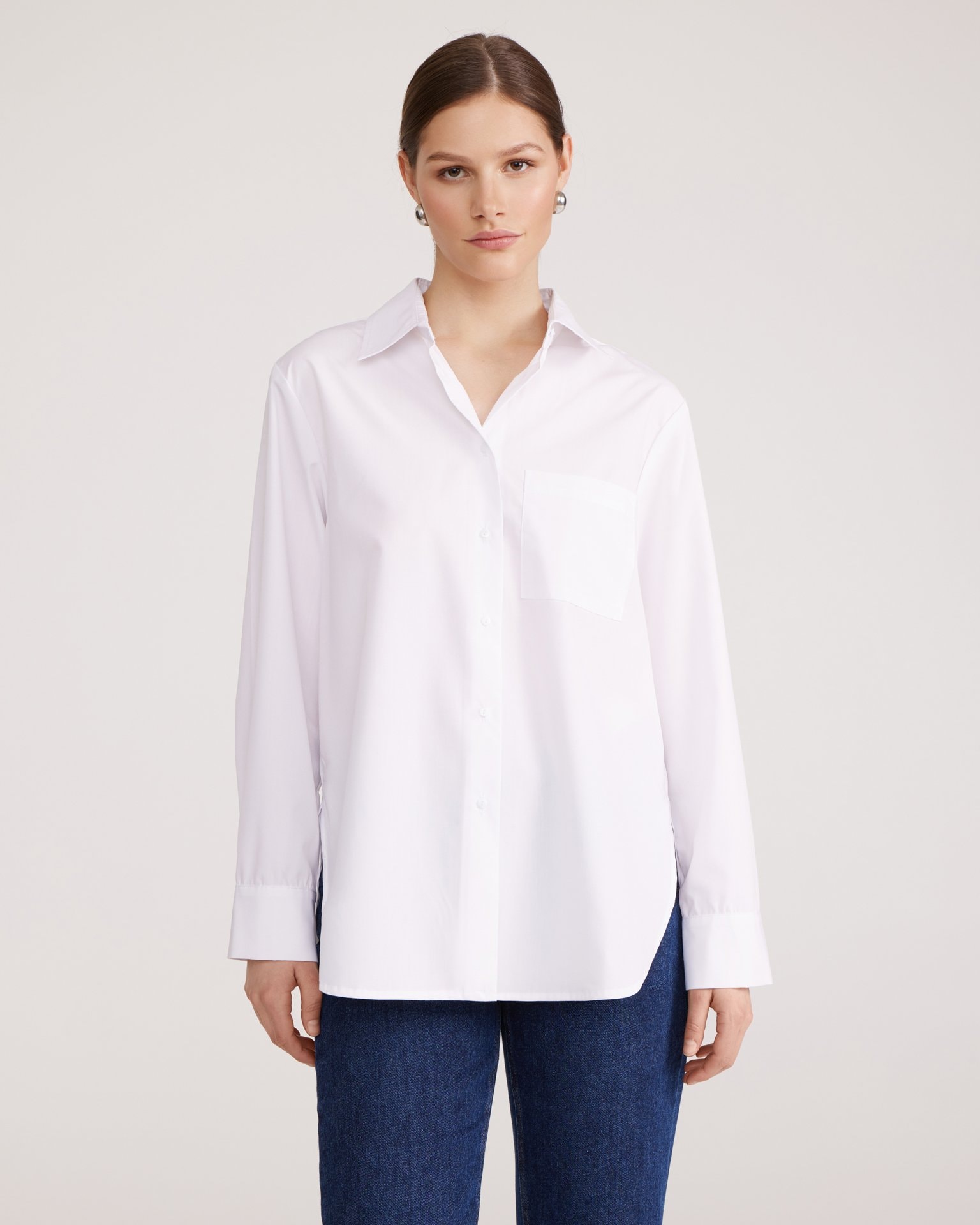 A basic white shirt, White — photo 2