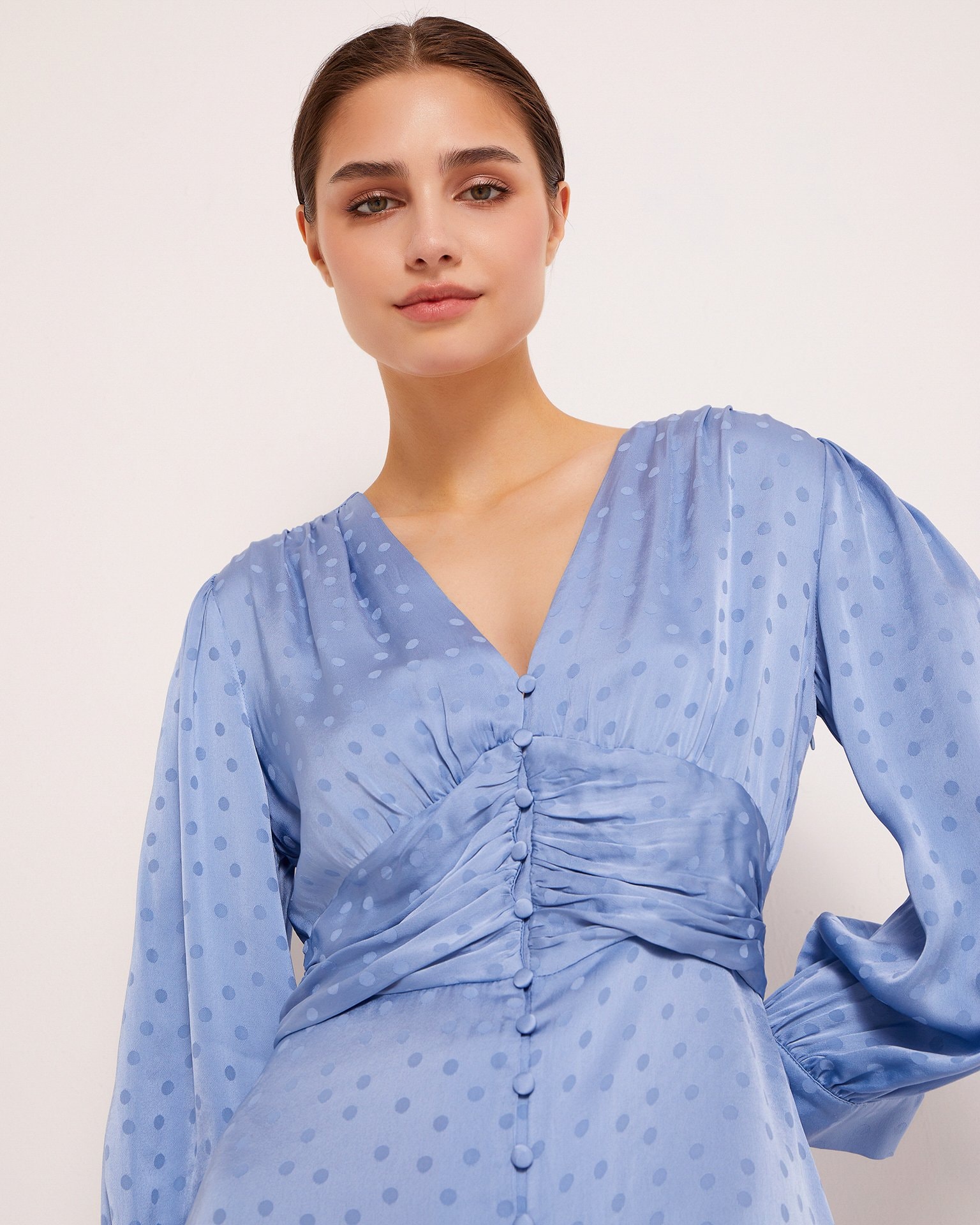 Blue viscose dress, Blue — photo 5