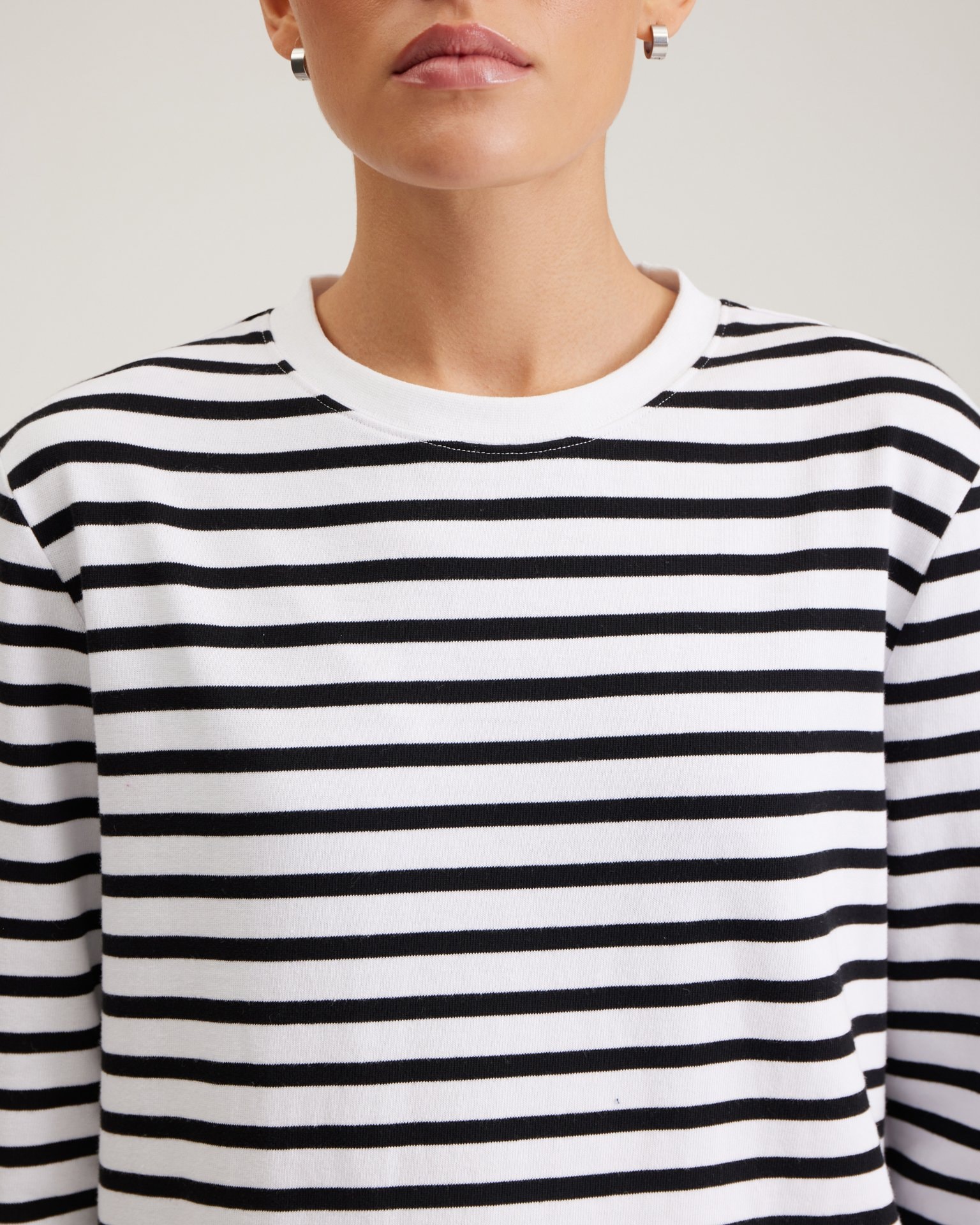 Breton stripe long-sleeved top, Black — photo 8