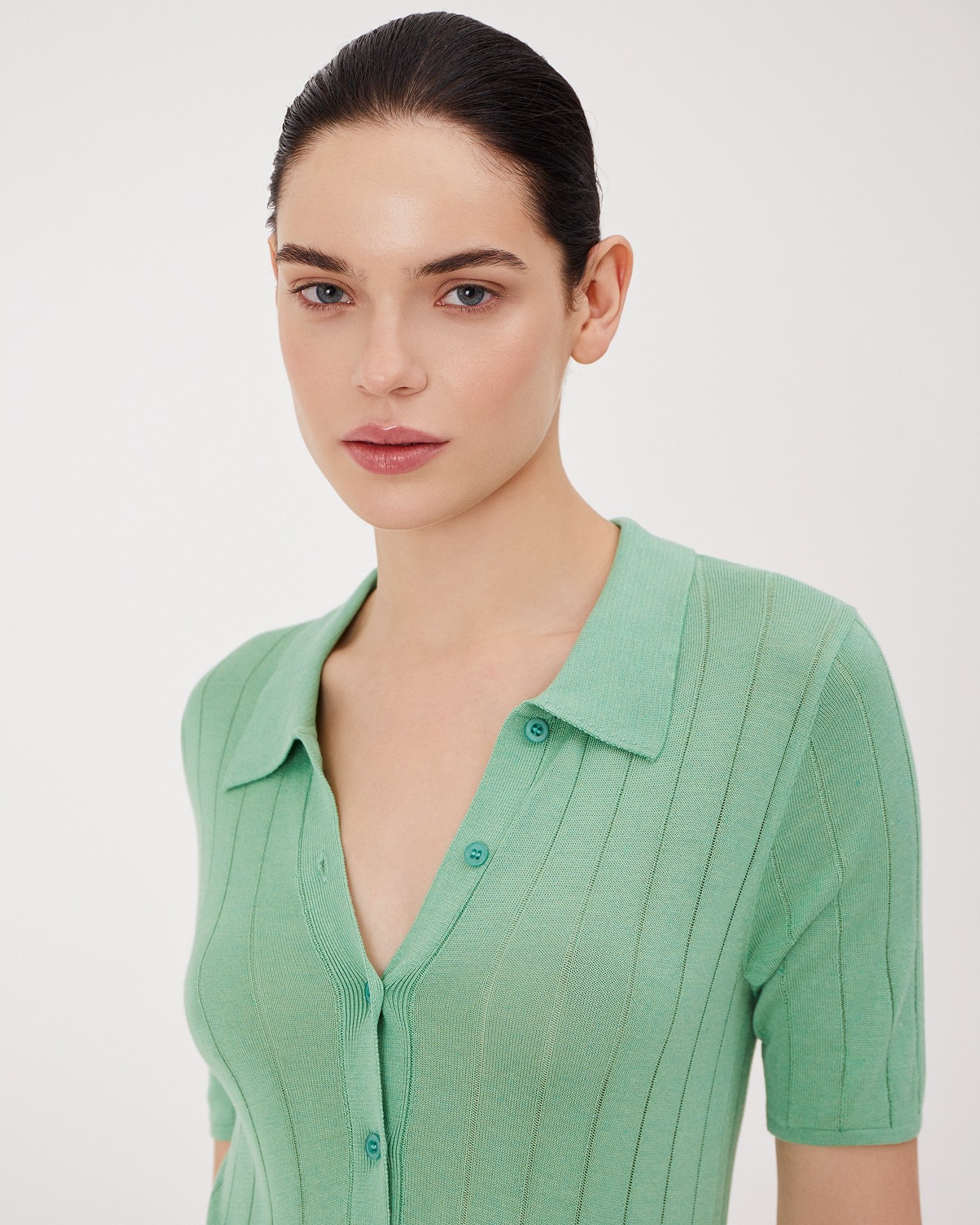 Green polo shirt, Green — photo 6
