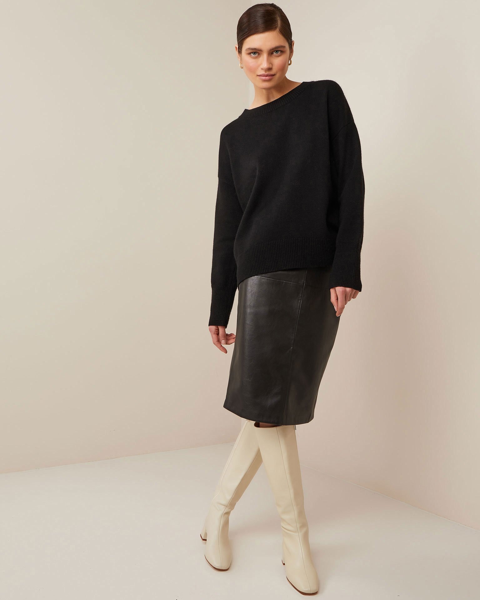 Faux leather skirt, Black — photo 2
