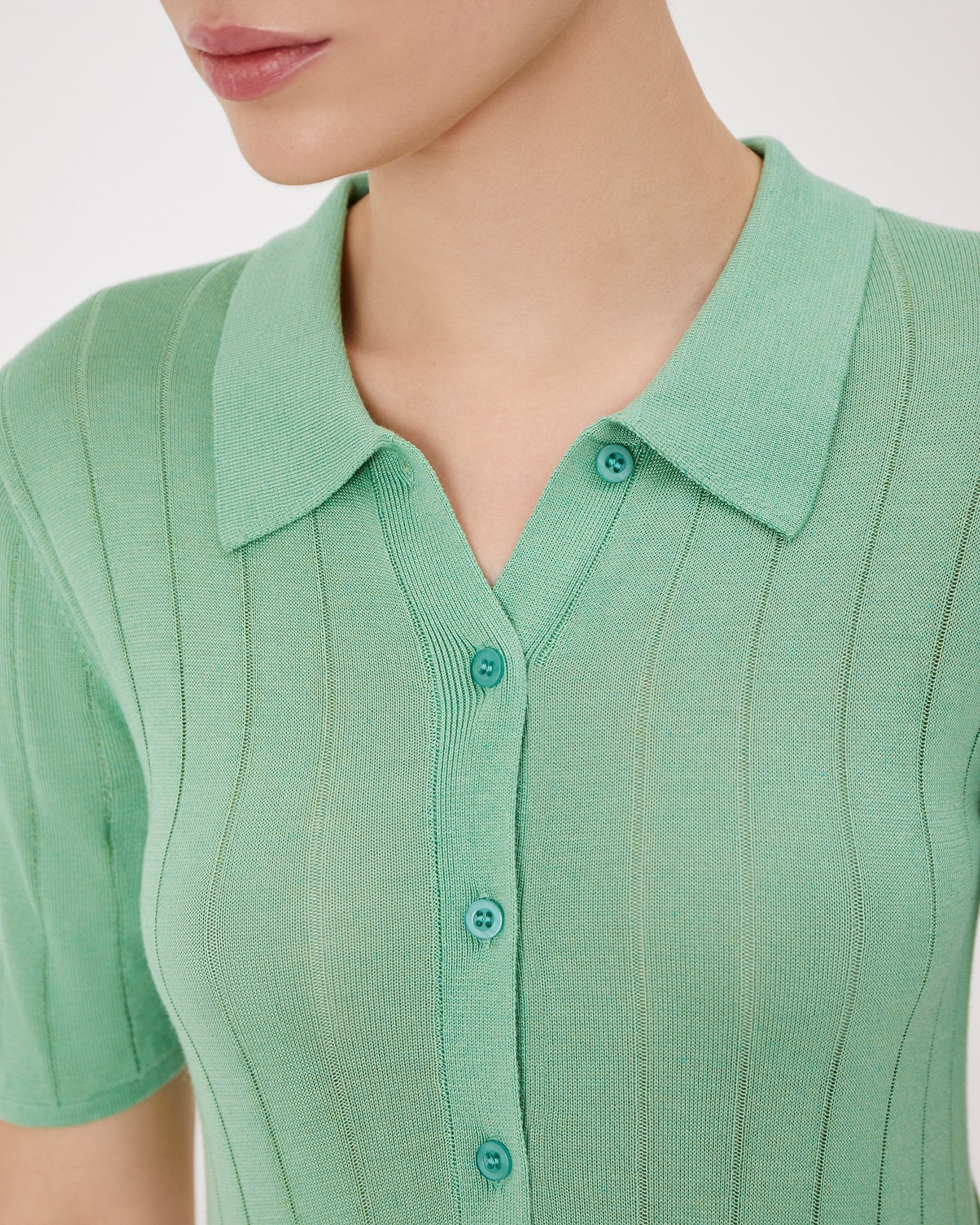 Green polo shirt, Green — photo 7