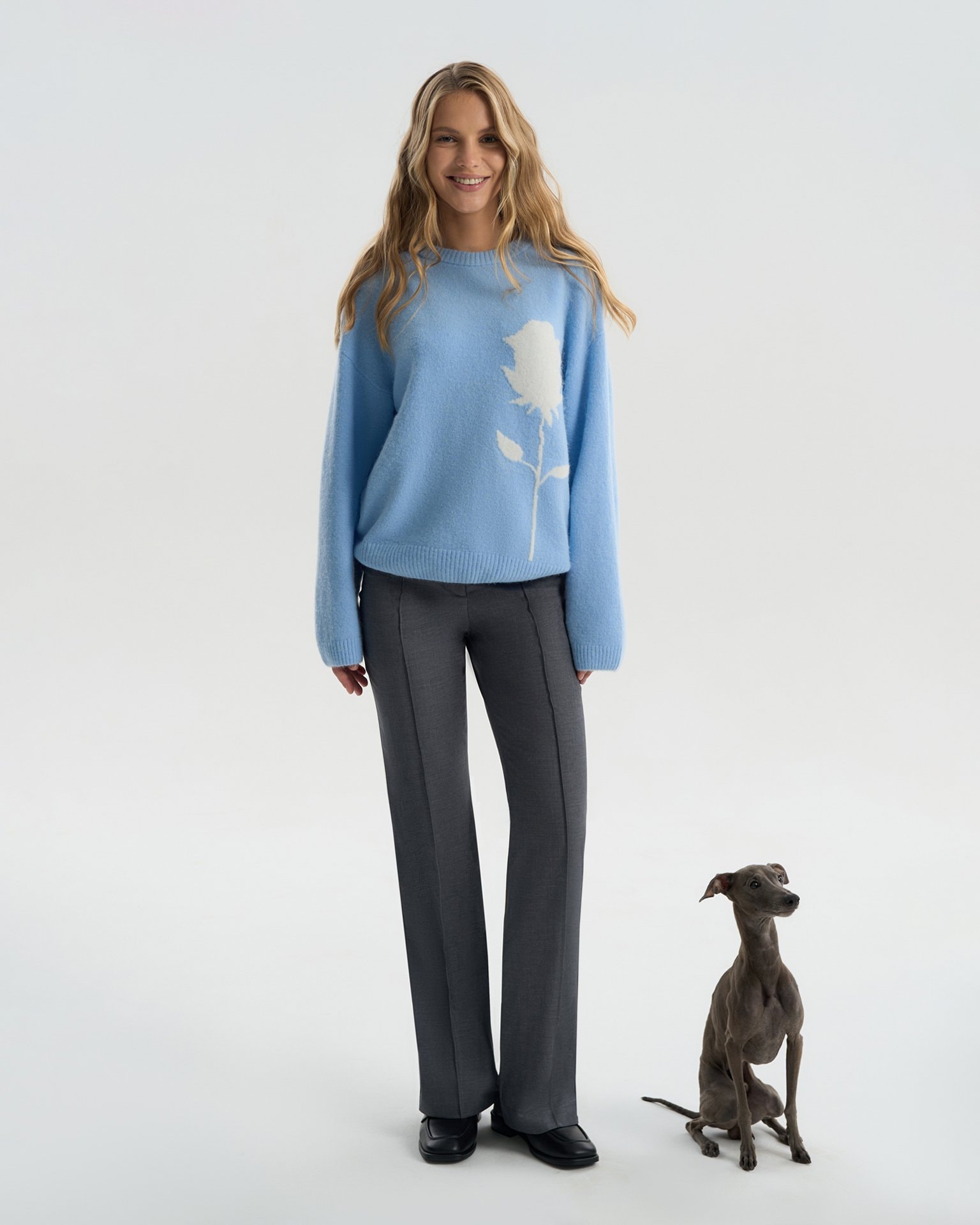 Blended wool jumper, Light Blue — photo 4