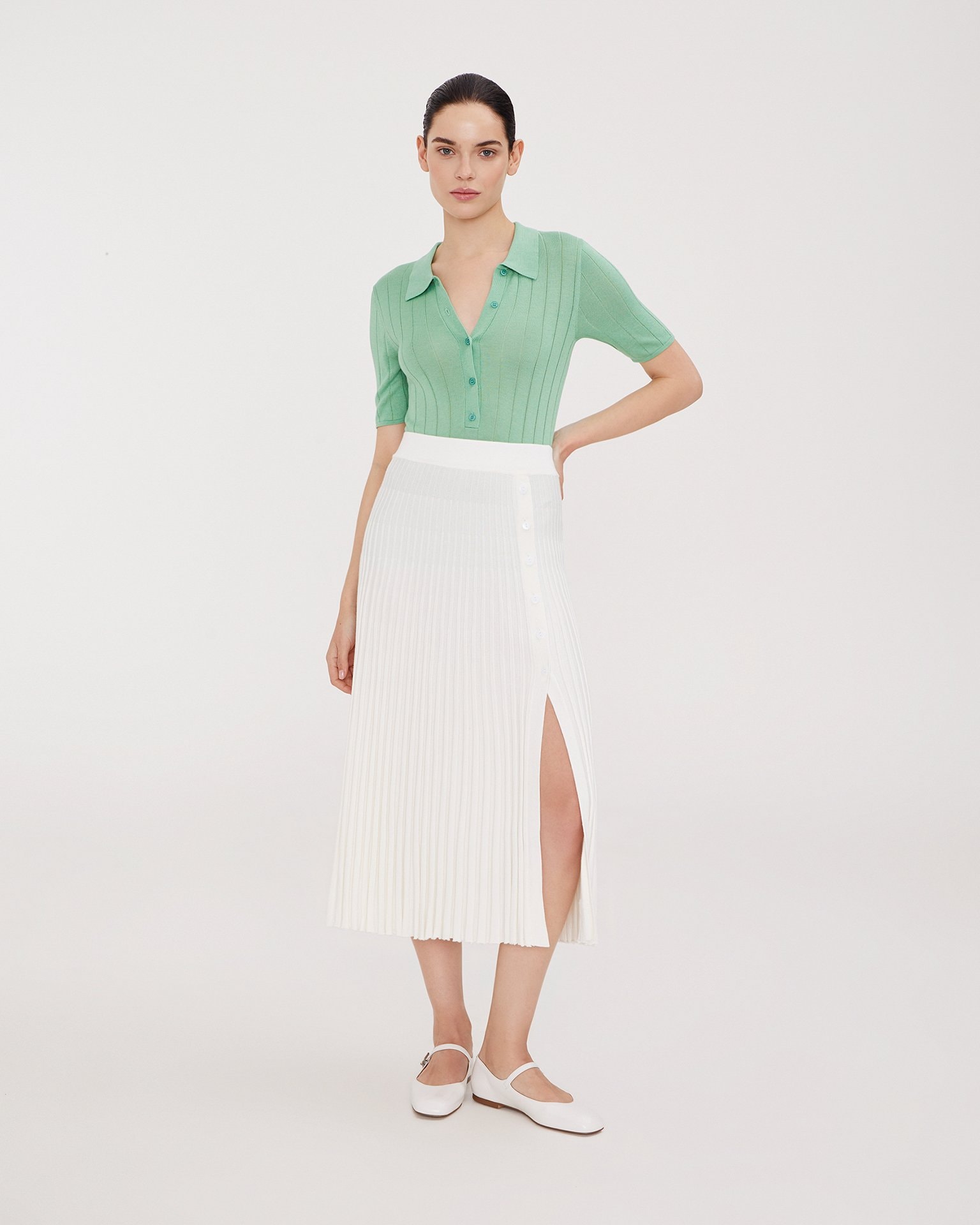 Green polo shirt, Green — photo 4