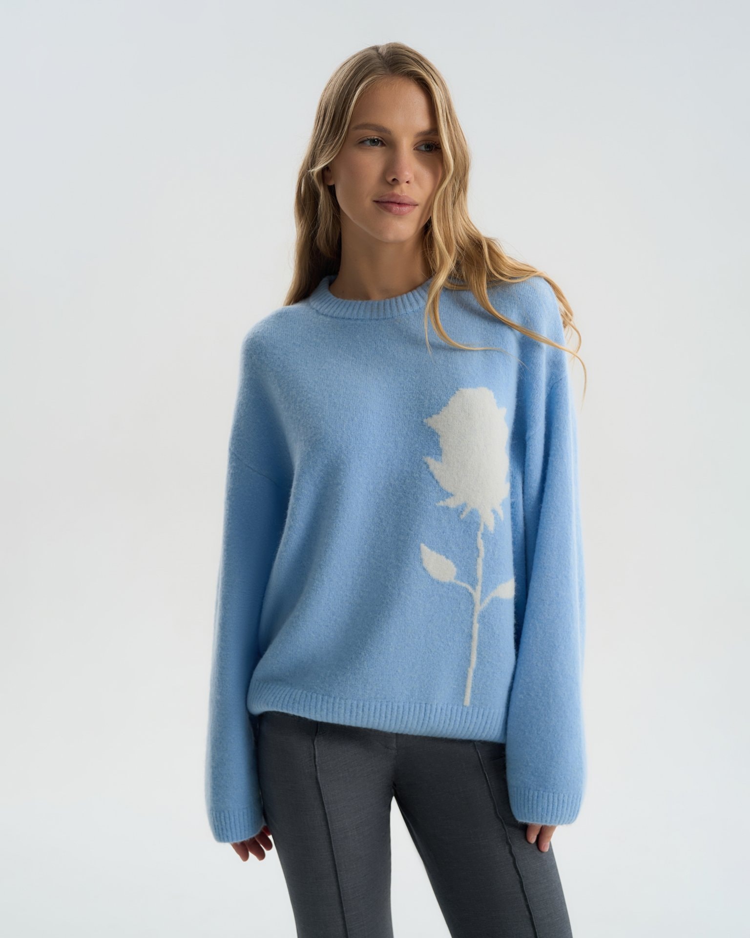 Blended wool jumper, Light Blue — photo 5
