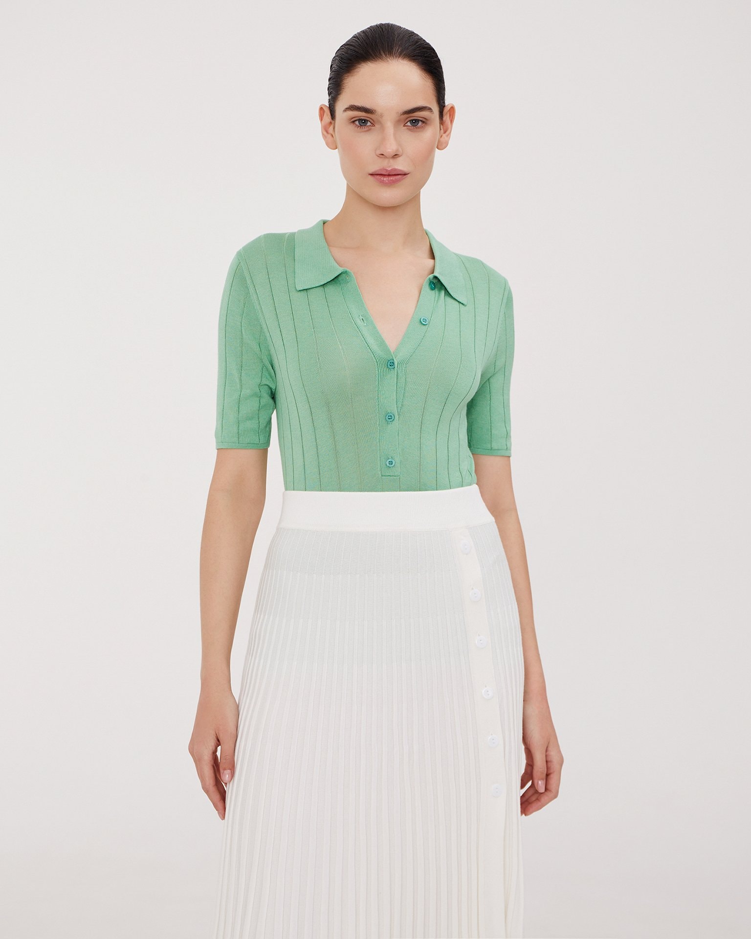Green polo shirt, Green — photo 3