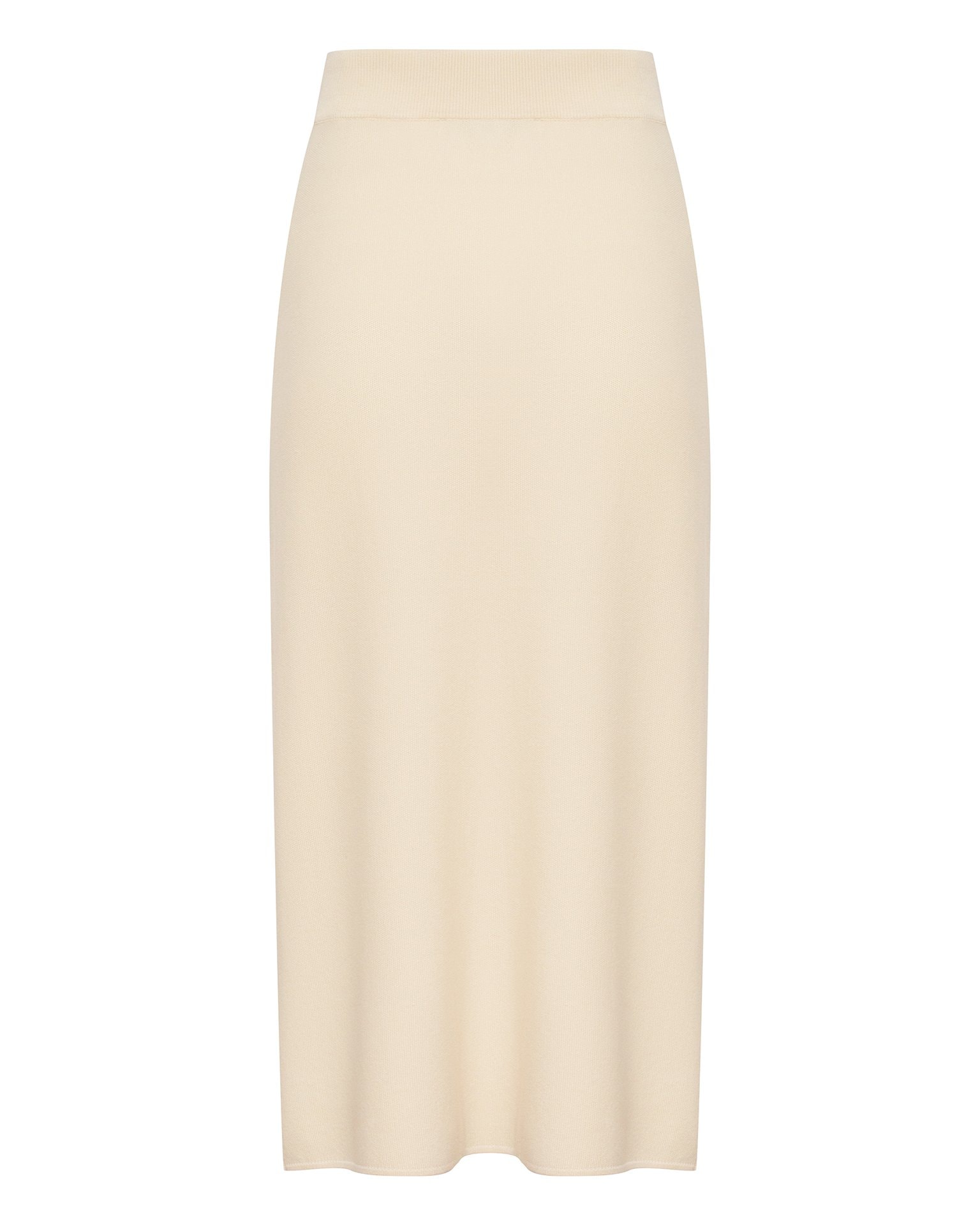 Midi skirt with a slit, Cream — photo 7
